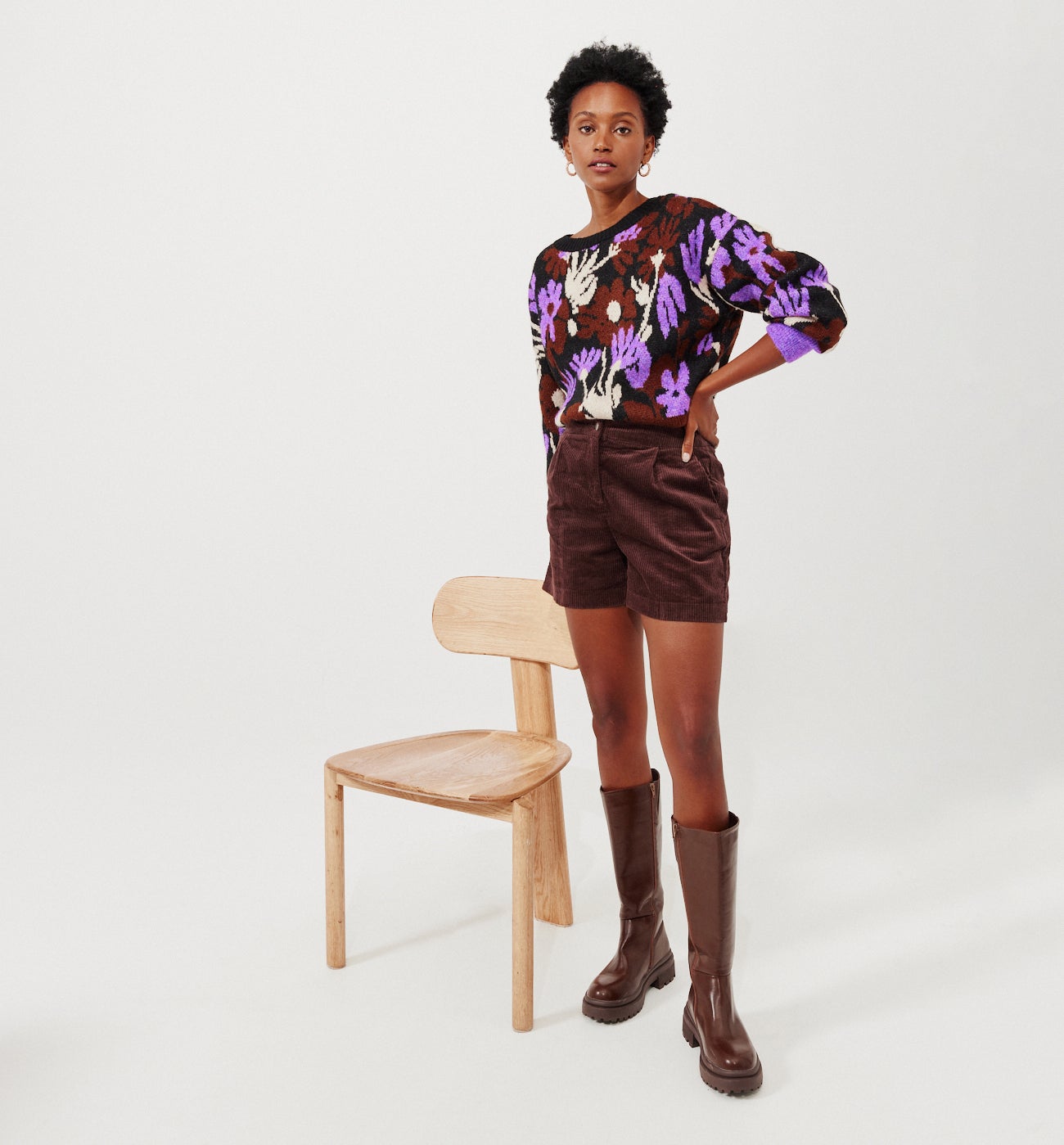 Corduroy shorts - Chocolate