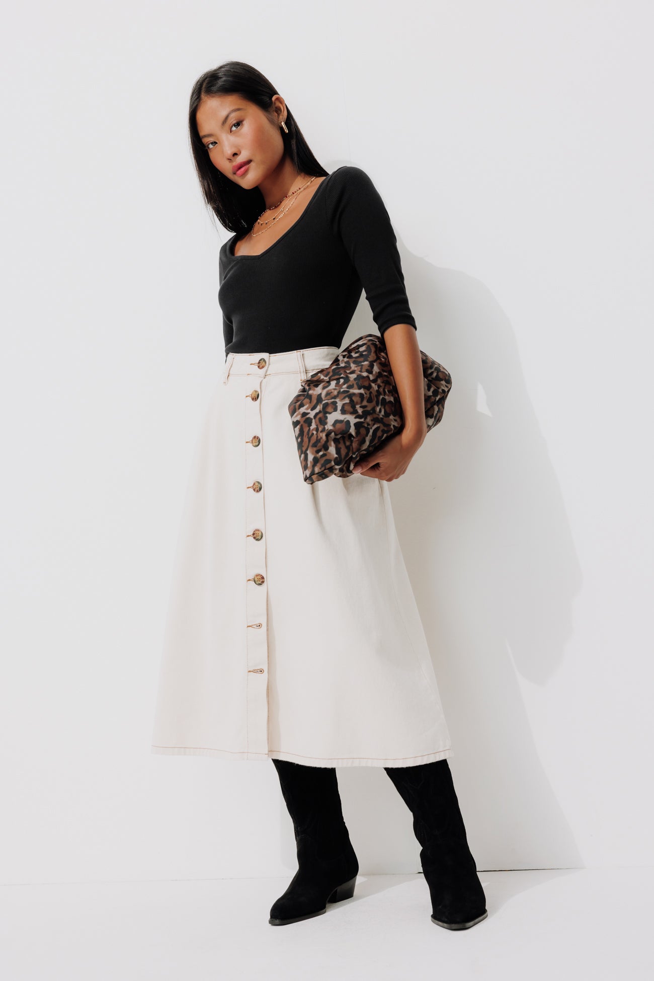 Ribbed jersey body - Black