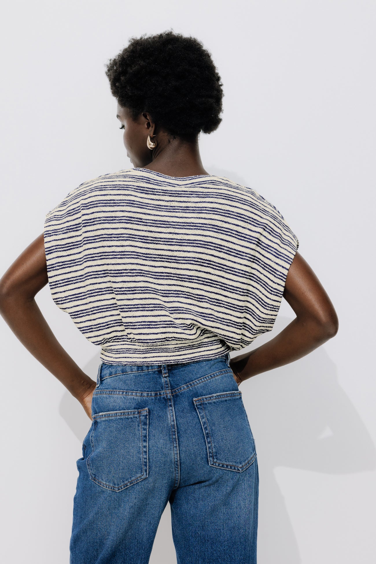 Striped crop top - Blue stripes