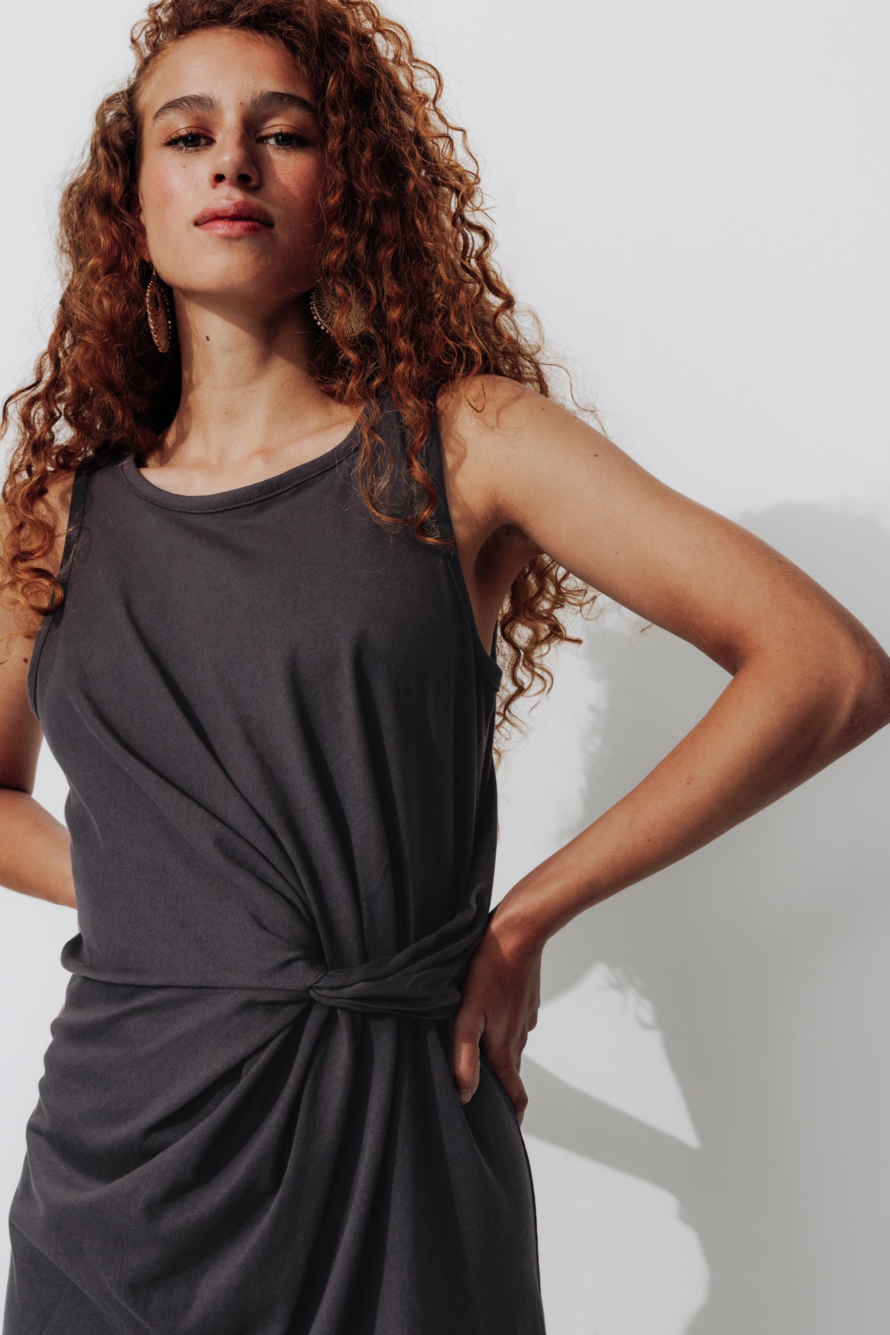 Sleeveless jersey dress - Light yellow