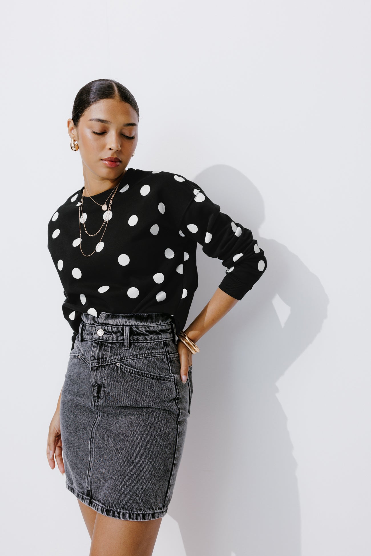 Patterned sweatshirt - Black print