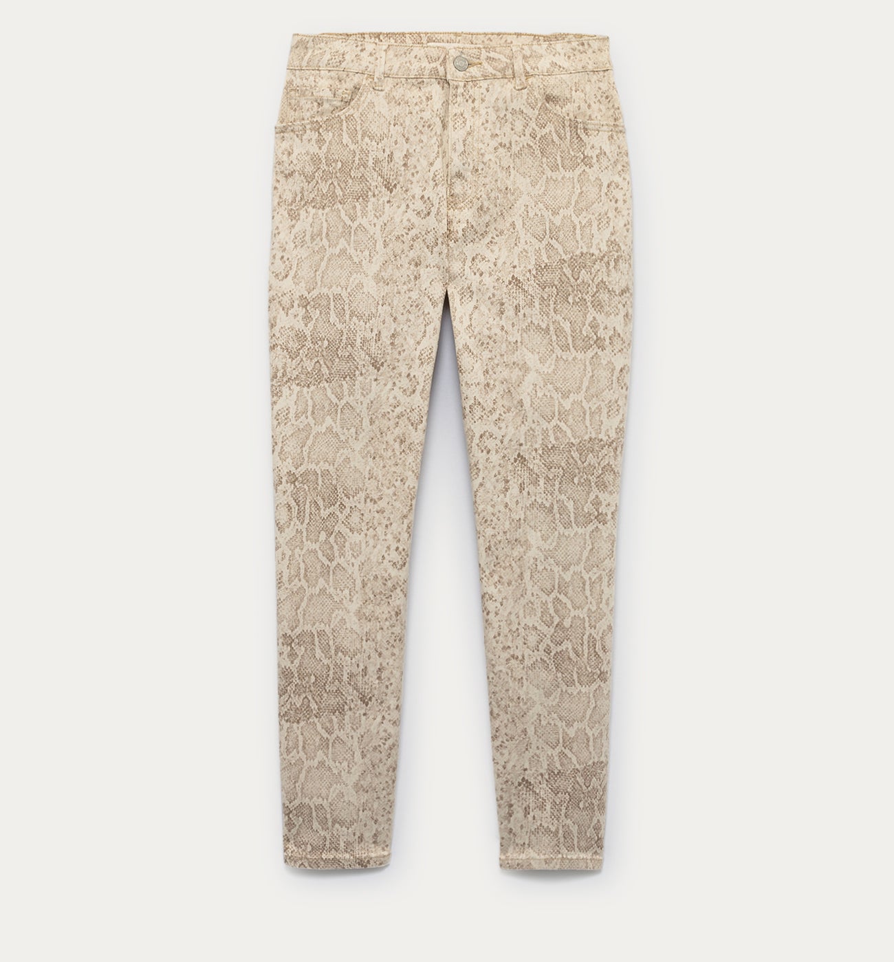Snakeskin pattern trousers - Ecru print