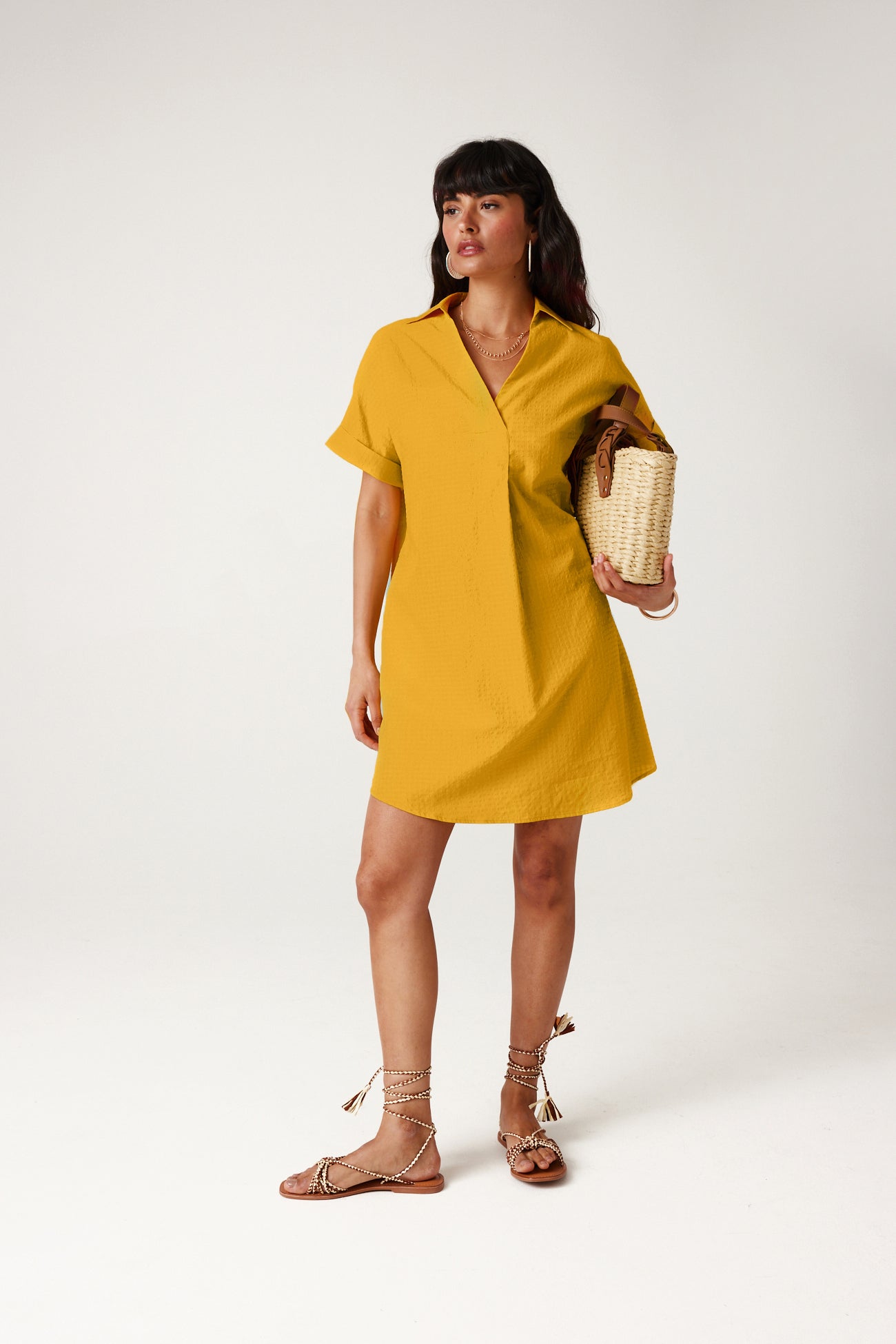 Short plain dress - Raspberry red