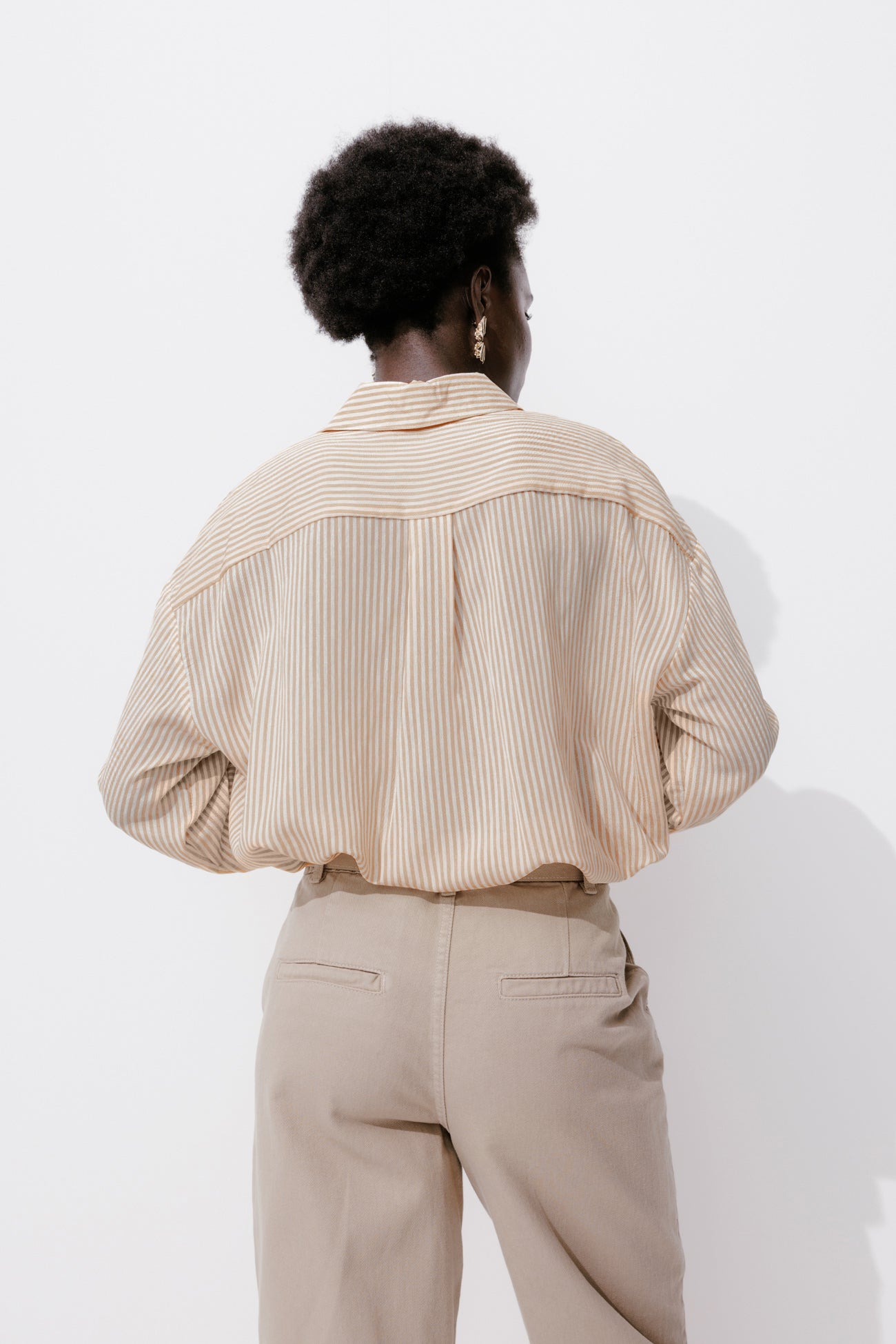 Oversized striped shirt - Navy blue stripes