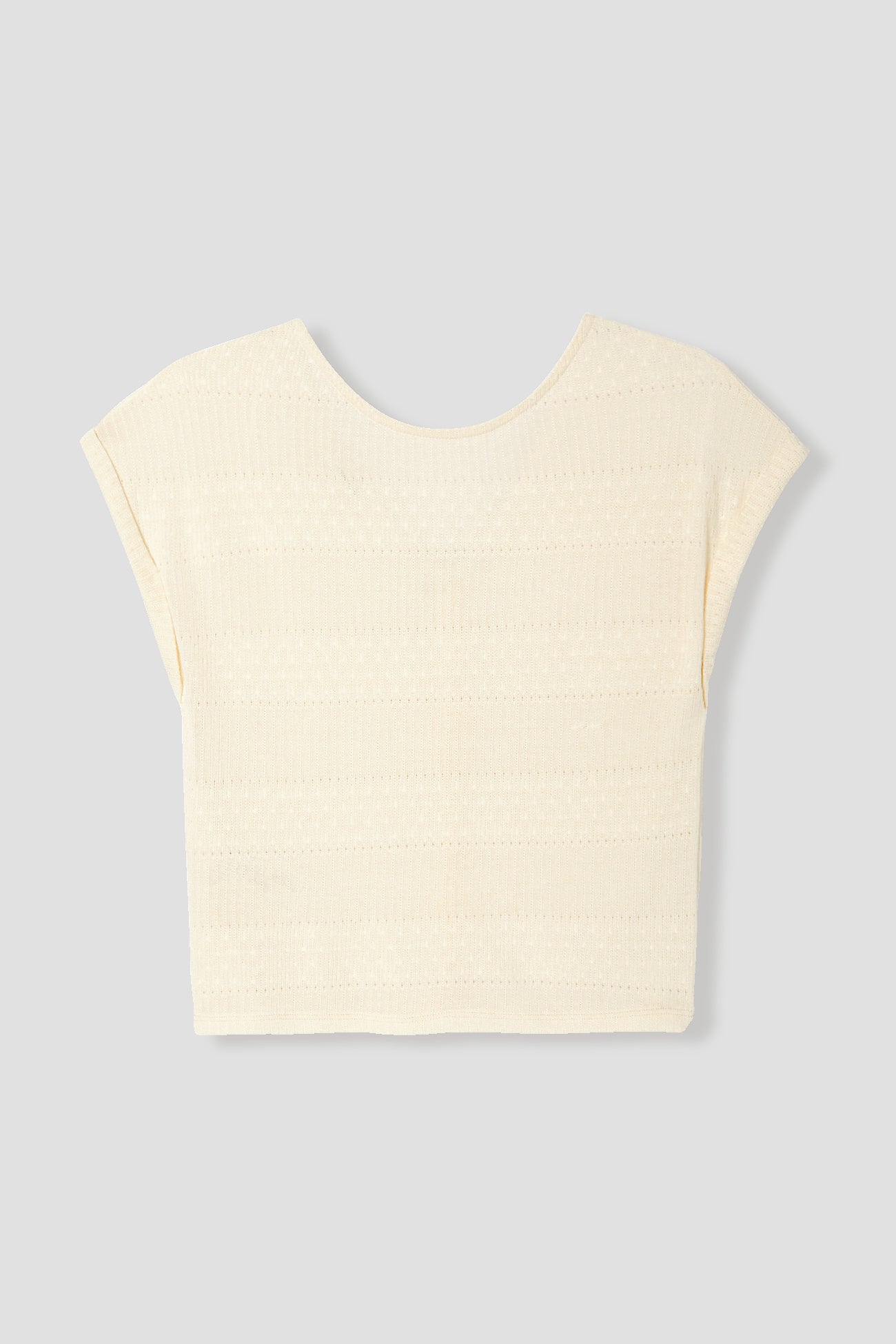Recto-verso pointelle top - Beige
