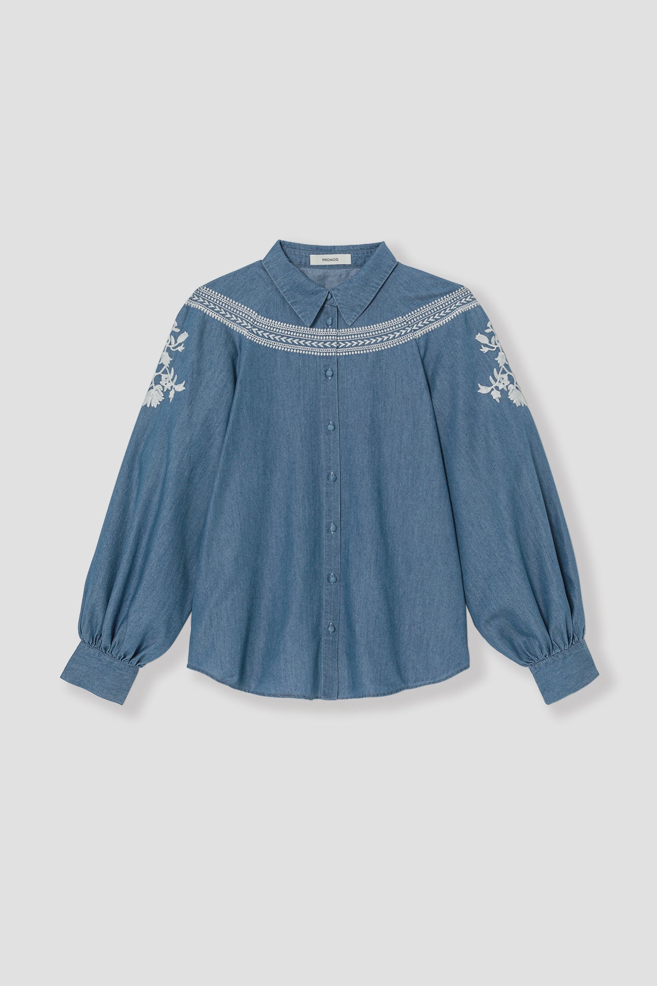 Embroidered shirt - Medium denim