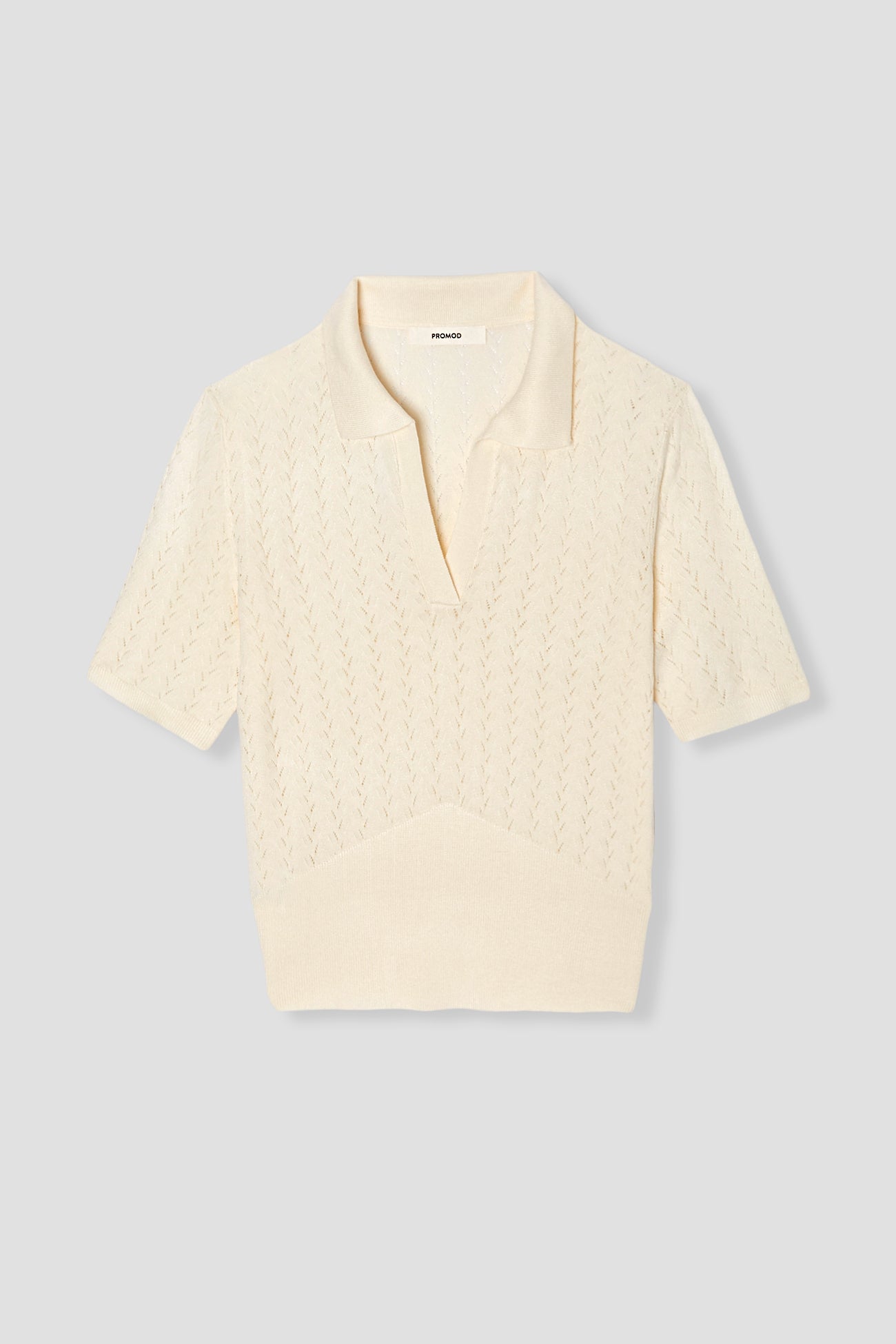 Short-sleeved polo shirt - Ecru