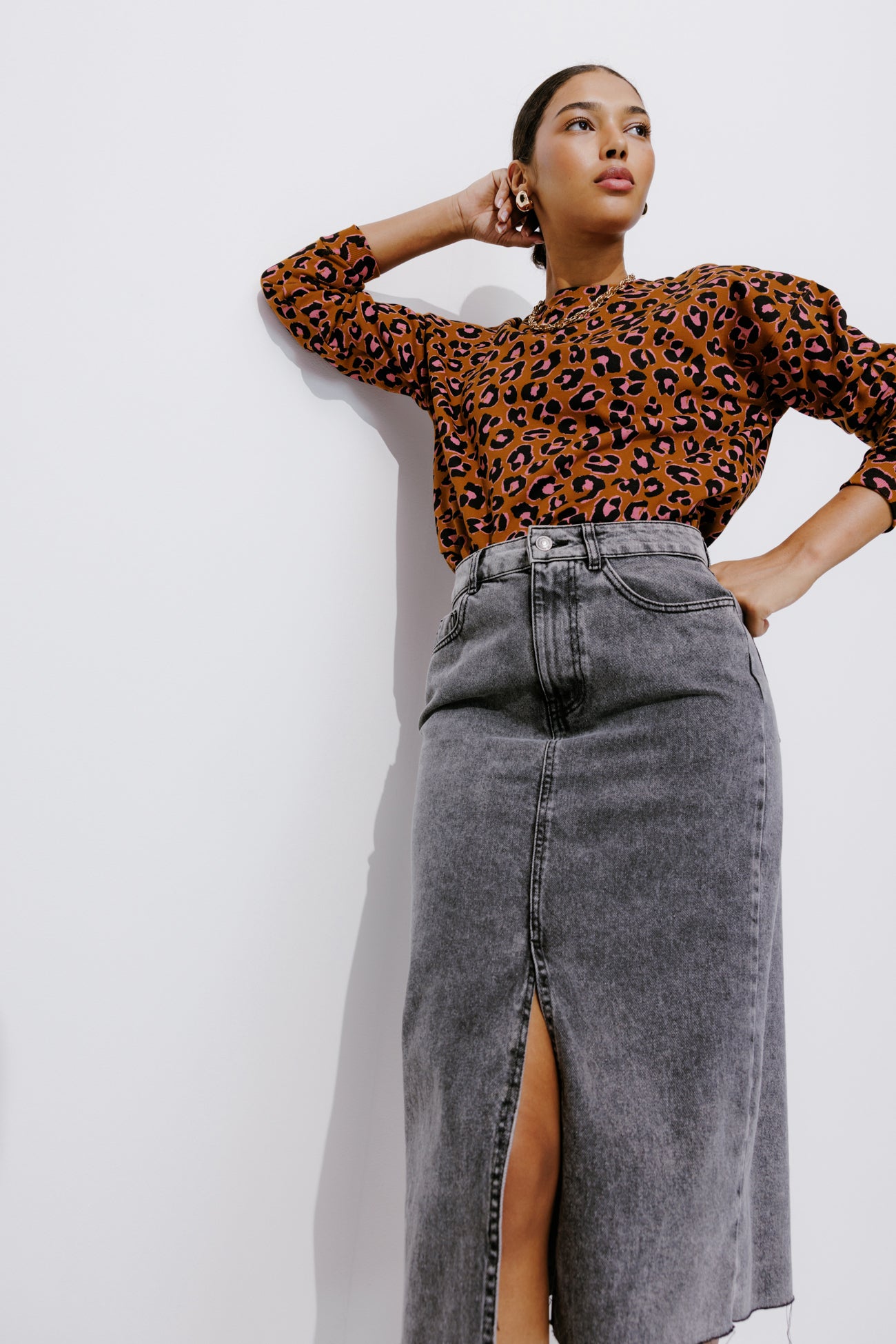 Leopard pattern sweatshirt - Multicolour print