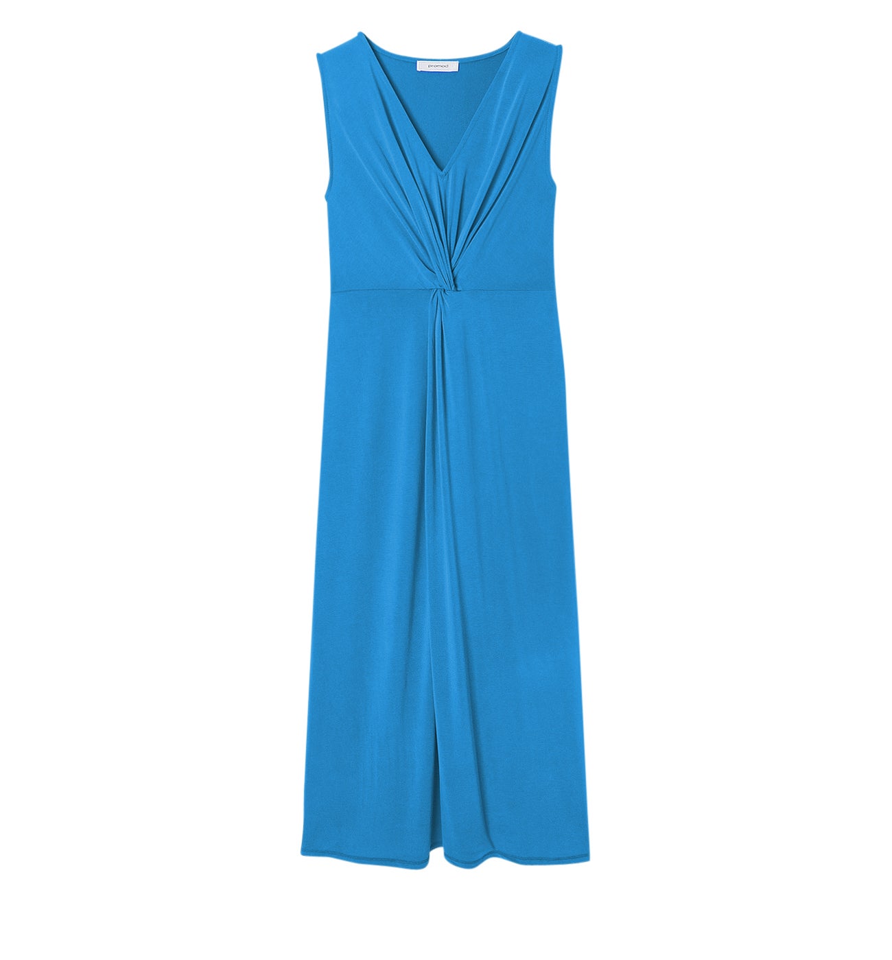 Long plain jersey dress - Cobalt