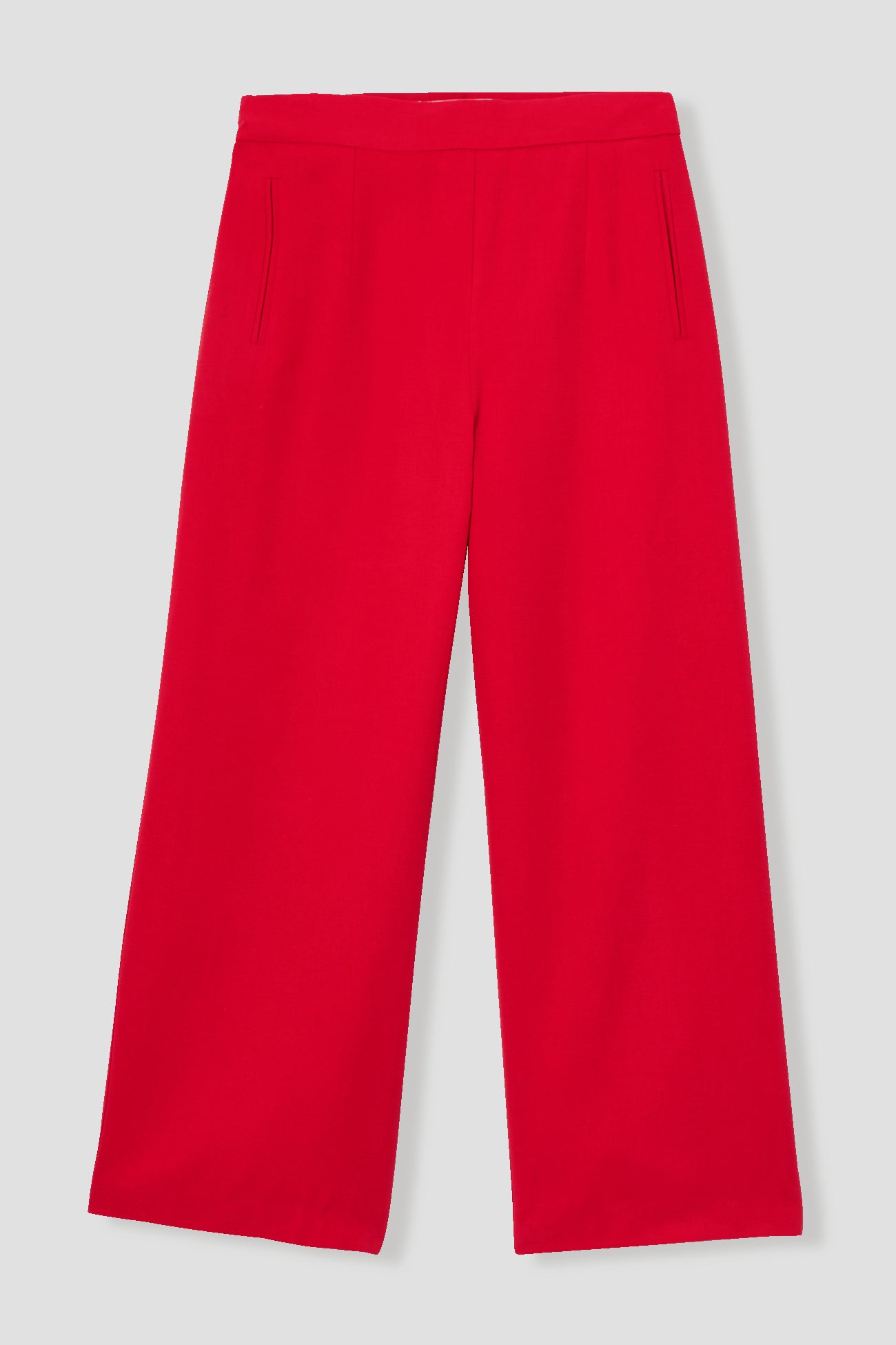 Wideleg calf-length trousers - Red