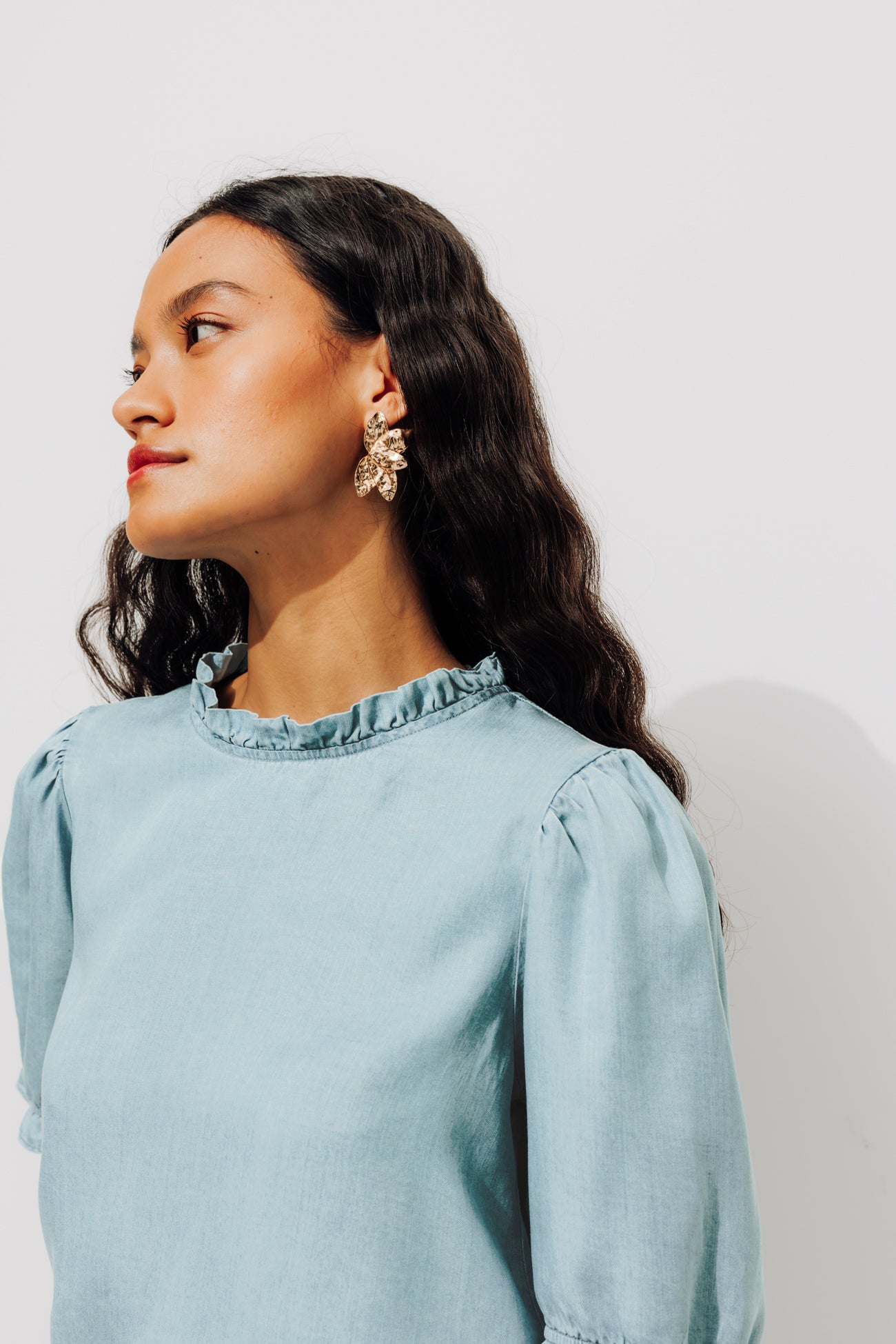 Lyocell blouse - Light denim