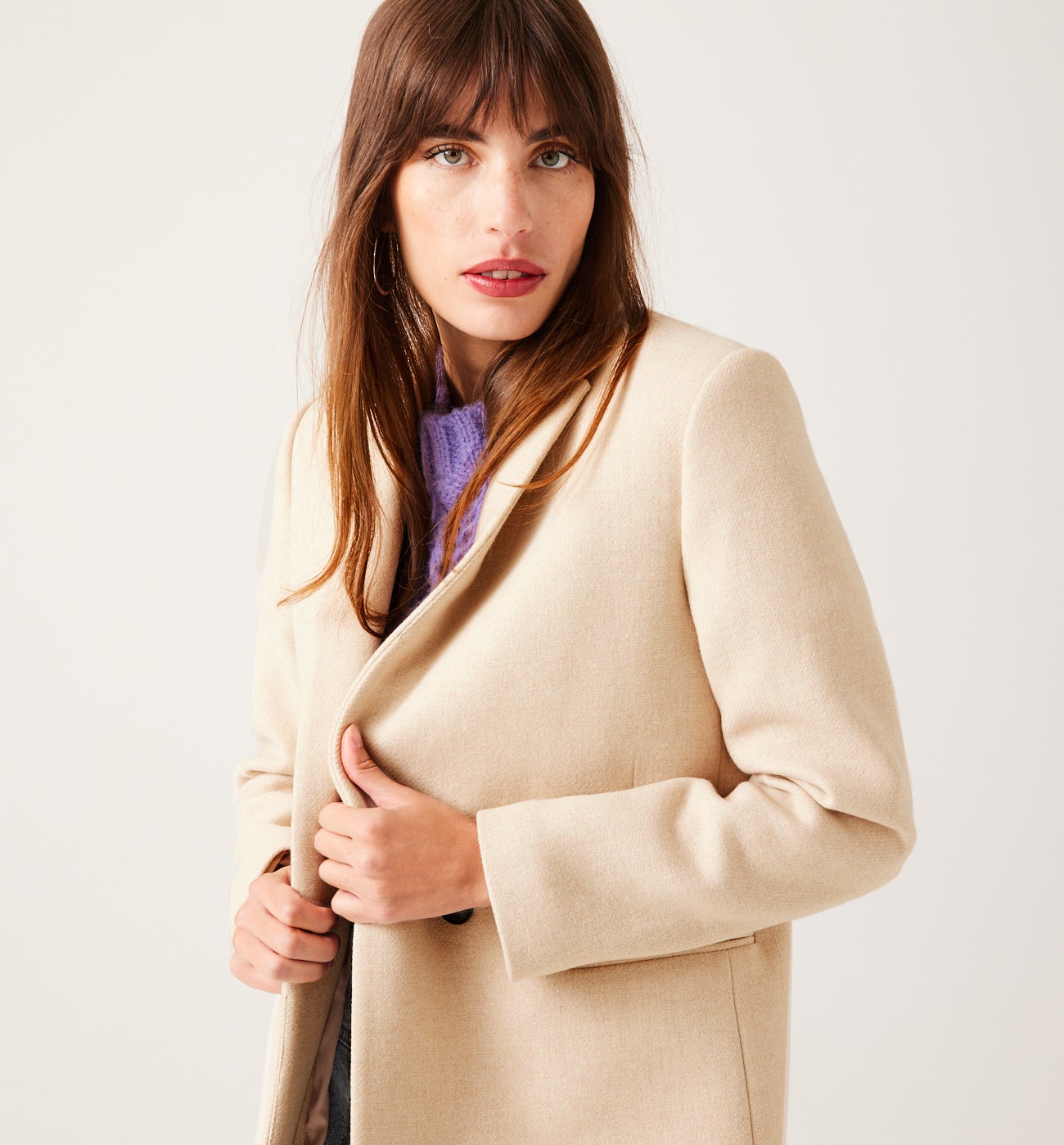 GISELE wool-blend coat - Black