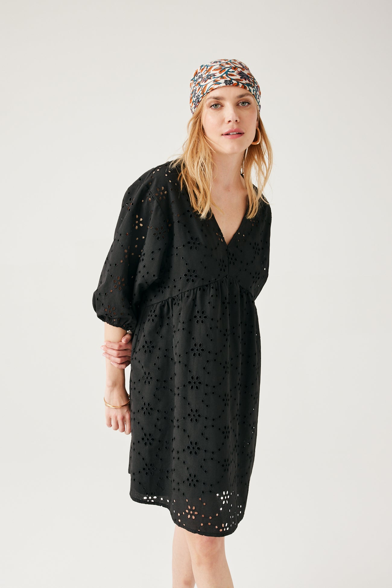 Broderie anglaise dress - Black