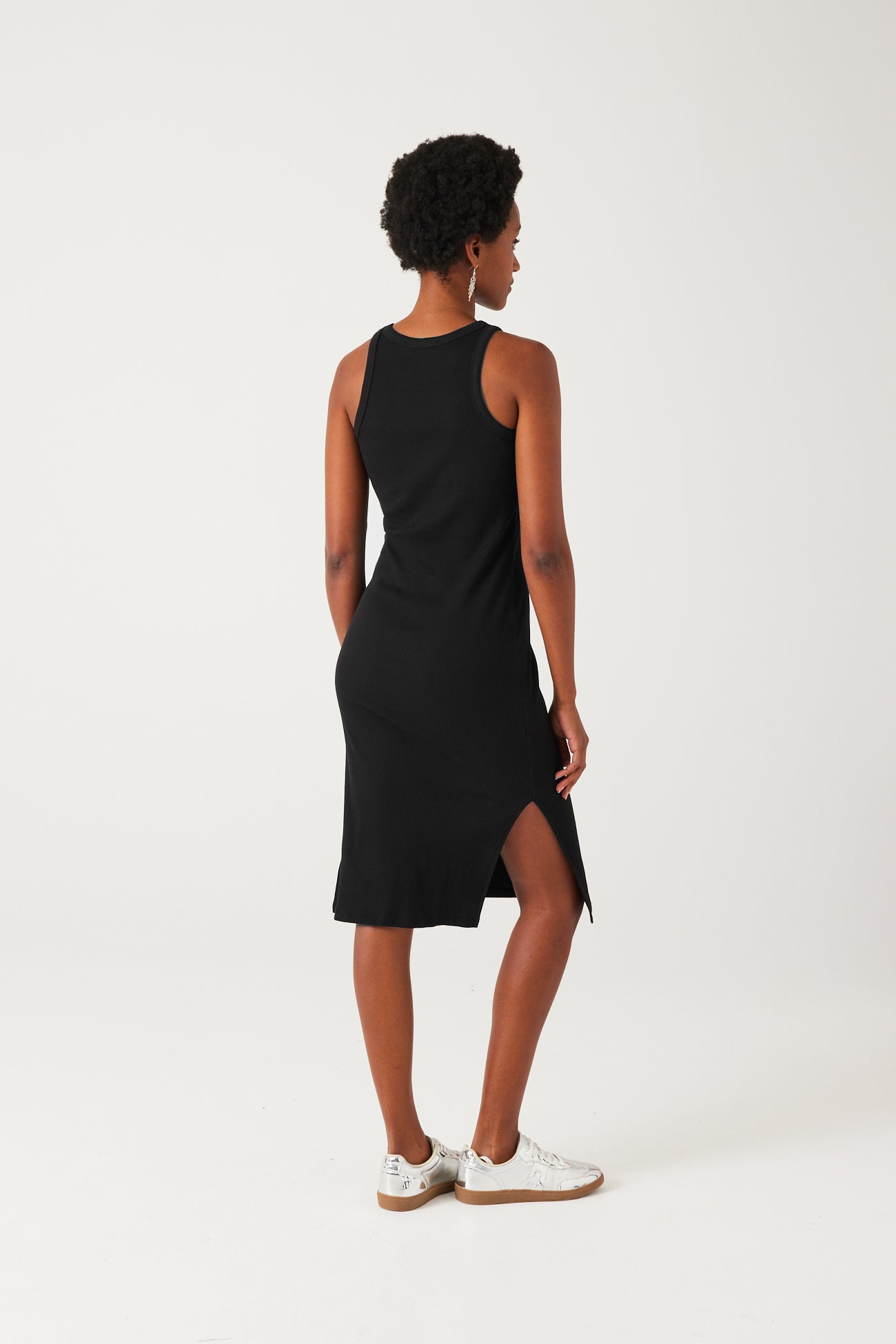 Plain sleeveless shift dress - Yellow