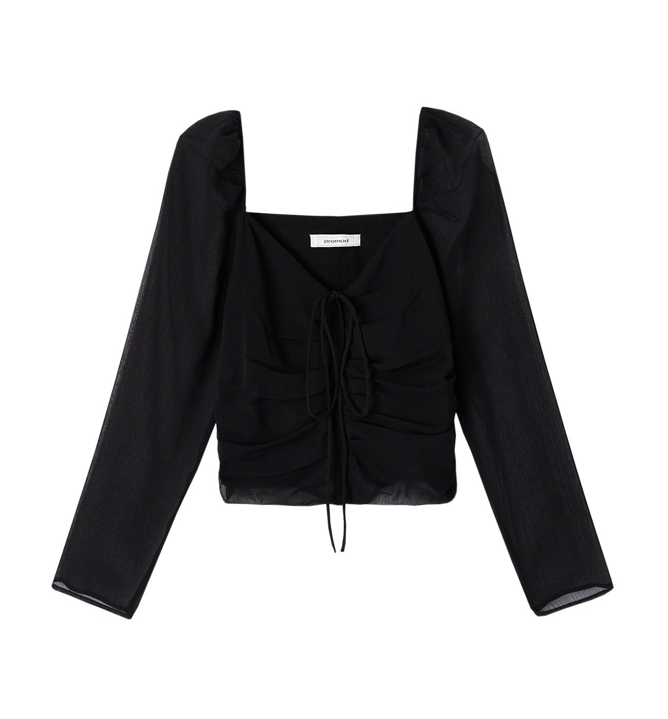 Cropped voile top - Multicolour print