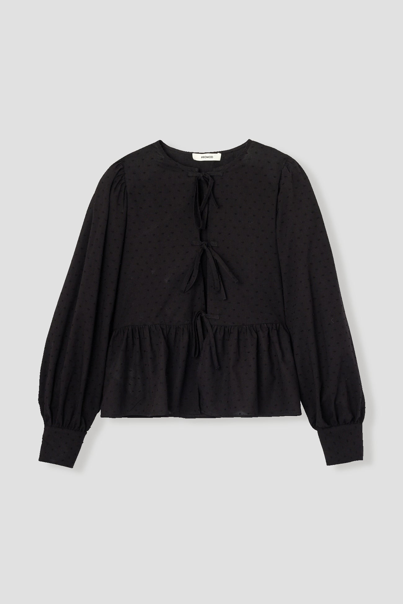 Tie-front shirt - Black