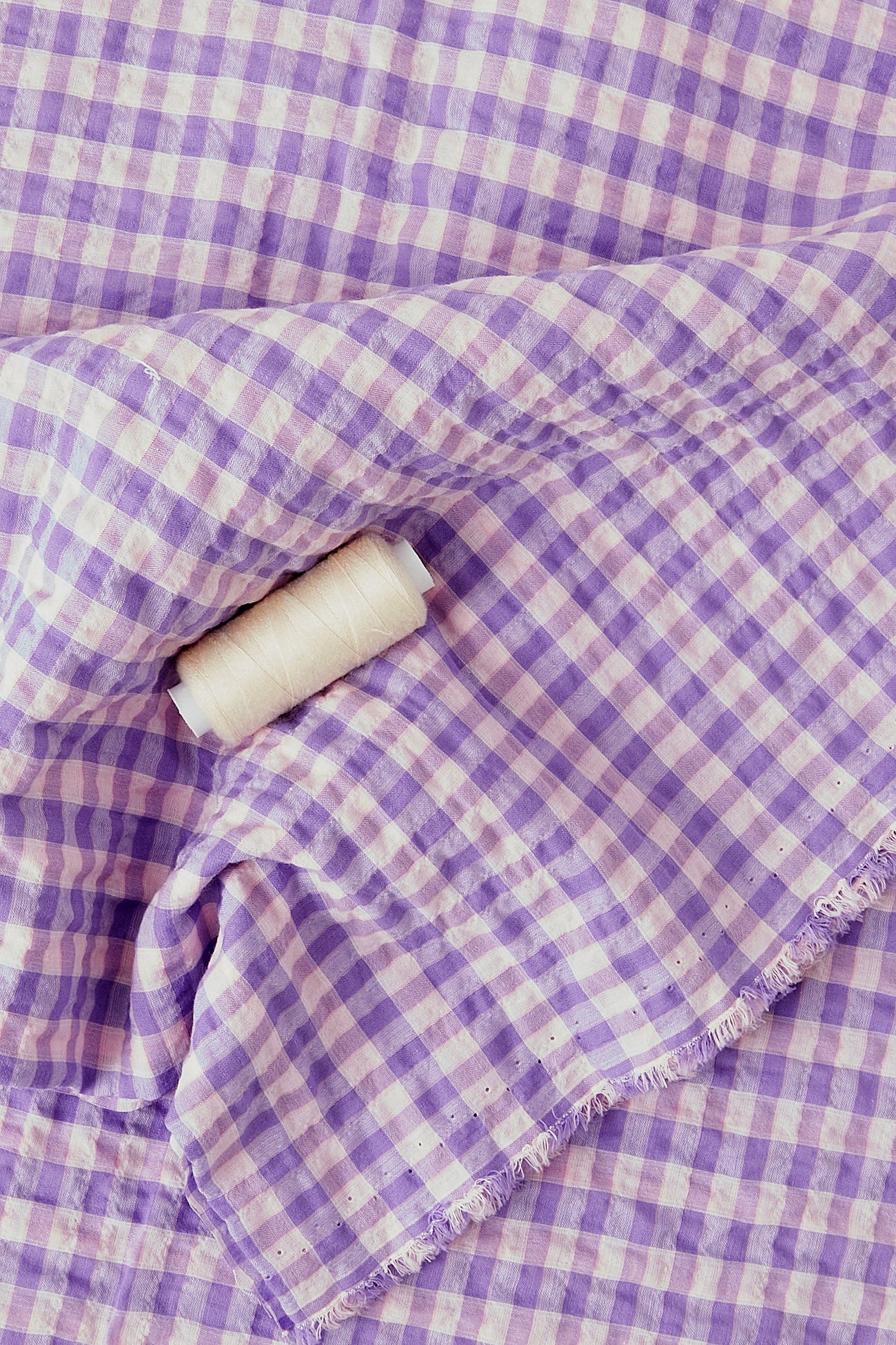 3m cotton-polyester fabric cut - Lilac checks