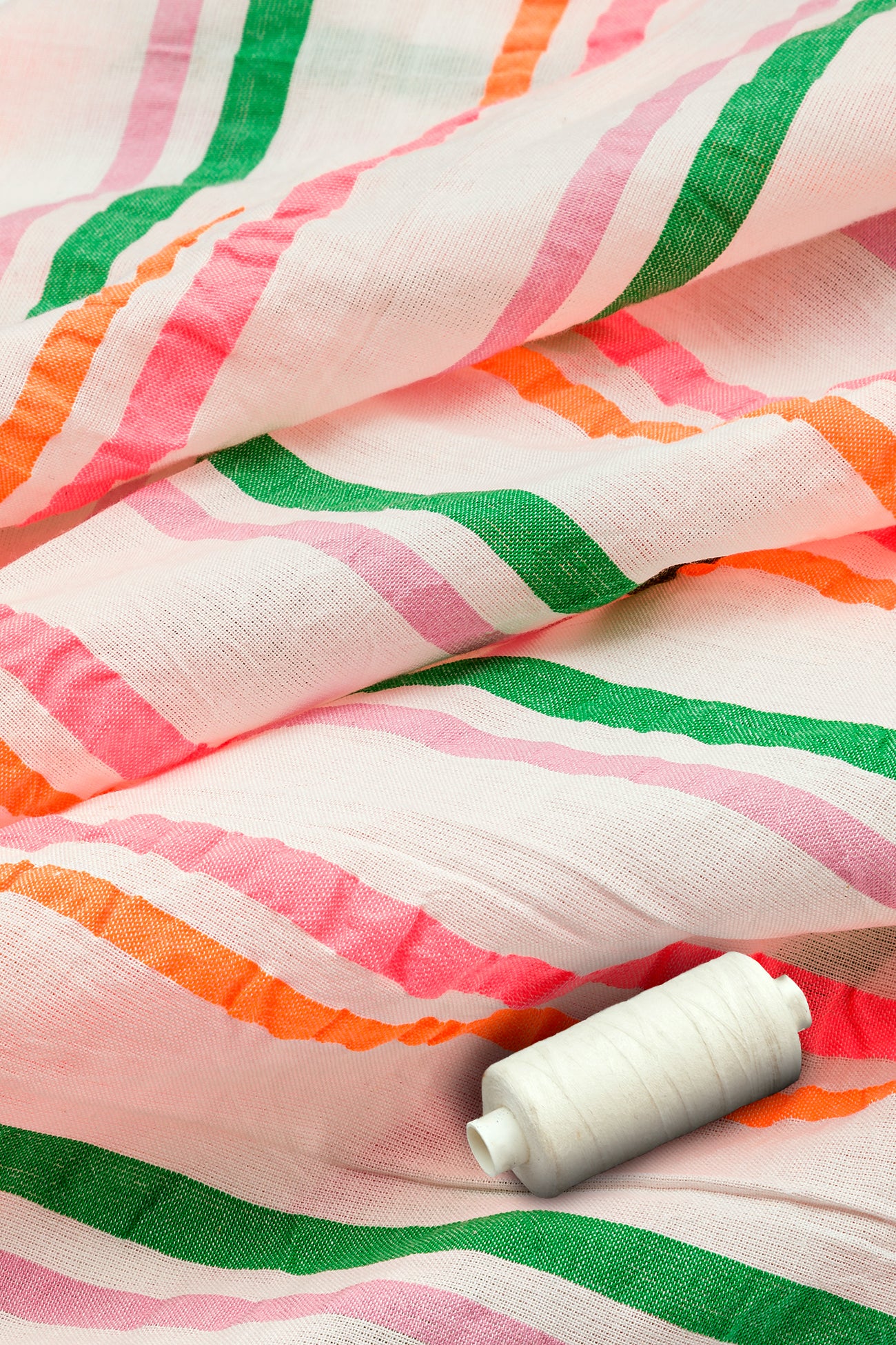 Poly cotton 3m fabric cut - Ecru stripes