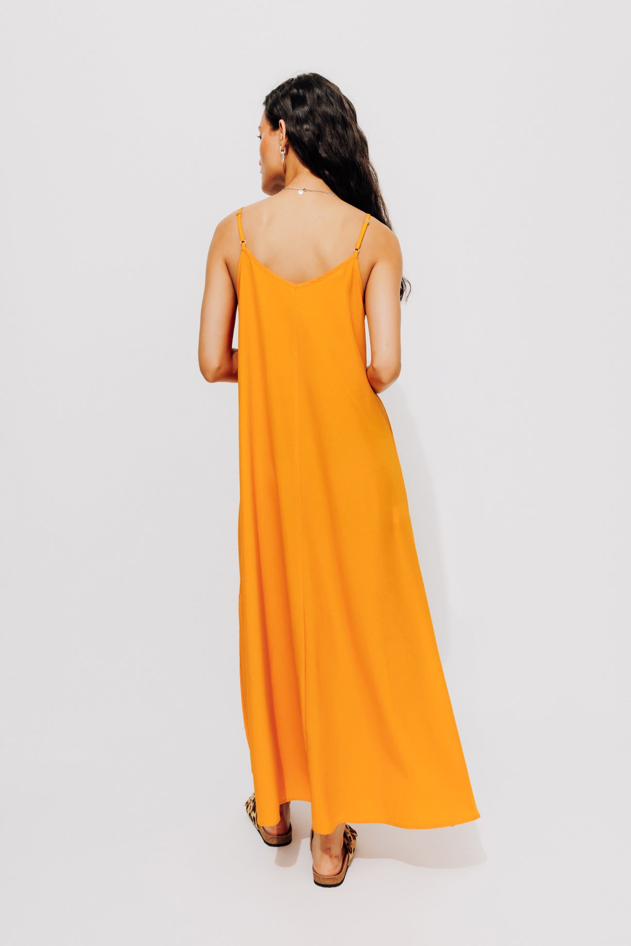 Mid-length patterned dress - Multicolour print