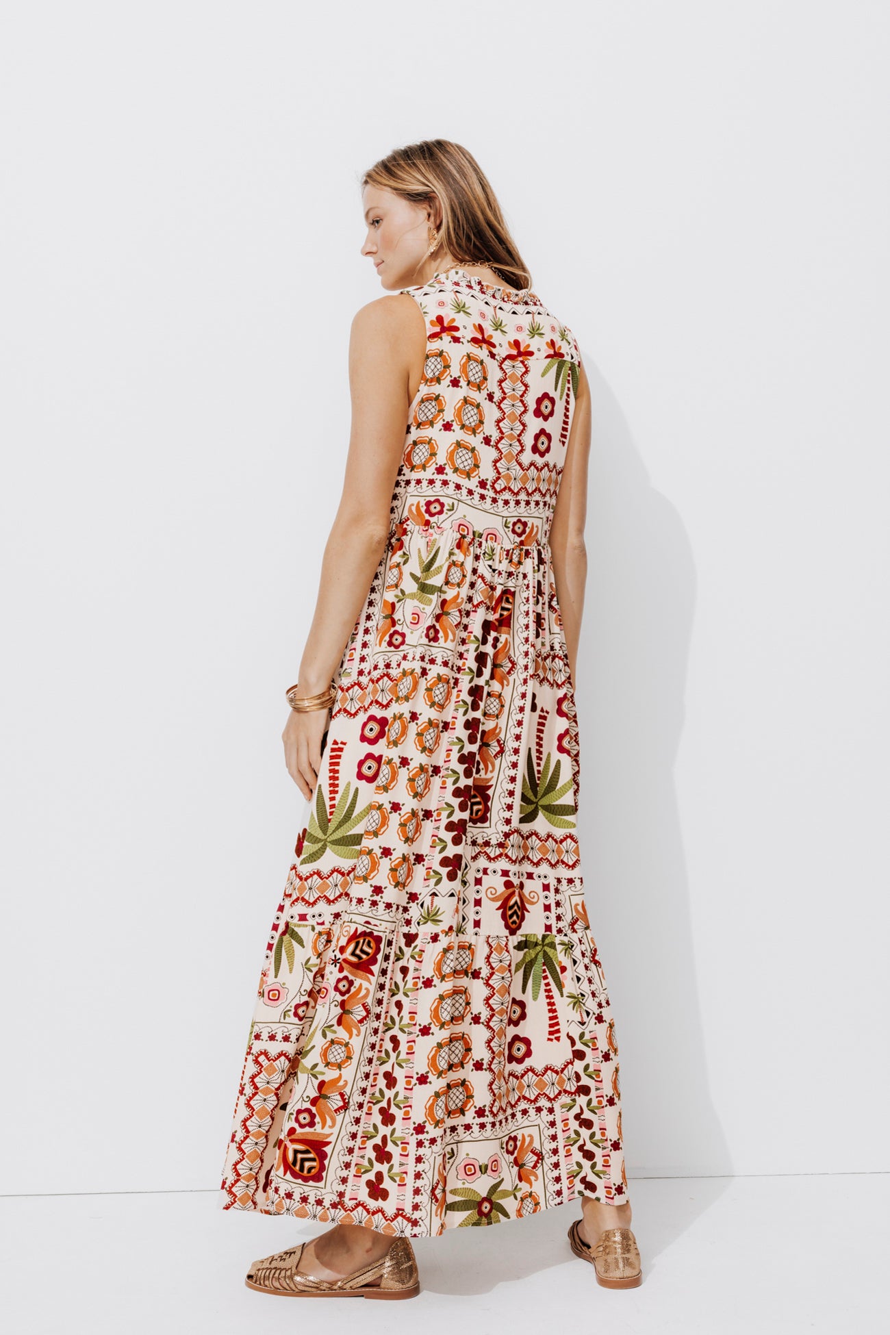 Long patterned dress - Black print