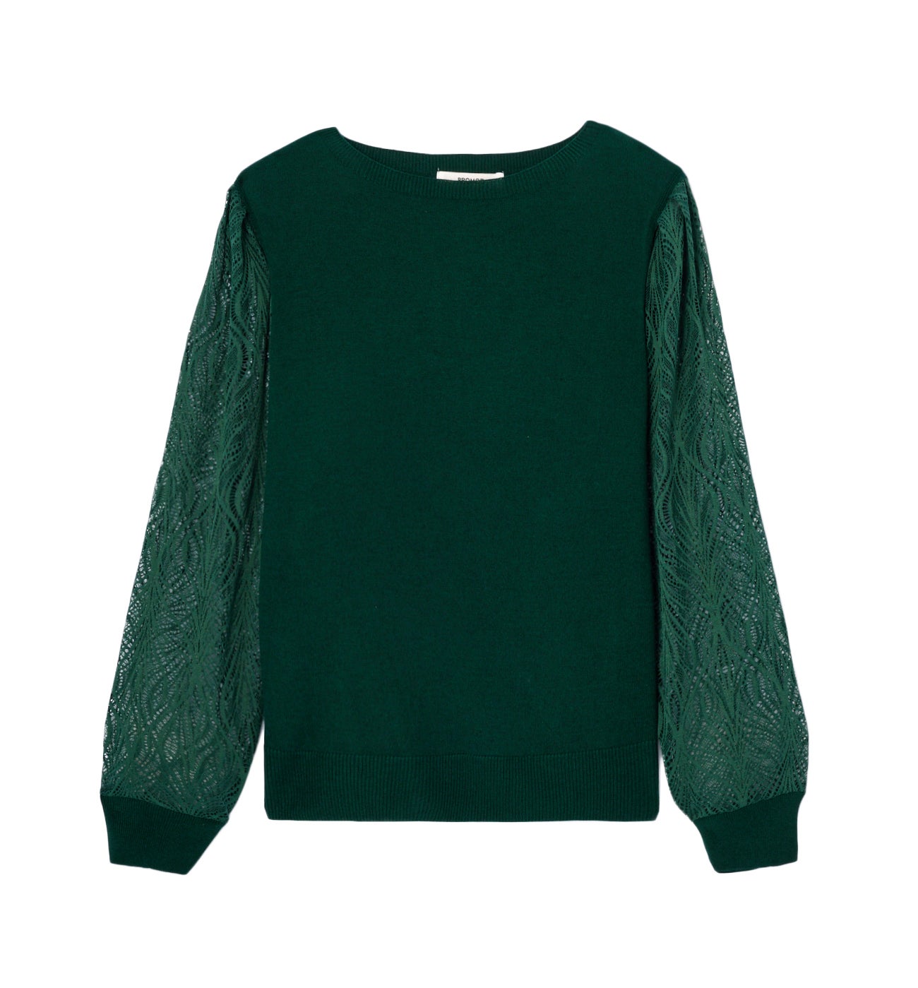 Lightweight lace-detail jumper - Black