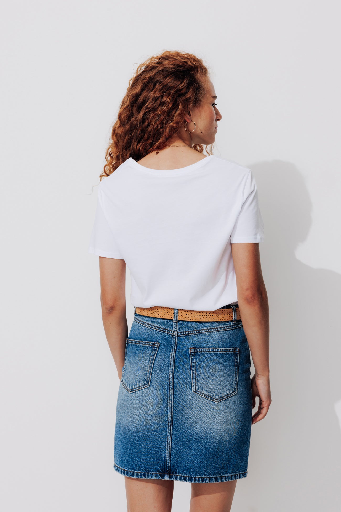 Eco-design v-neck t-shirt - Navy blue