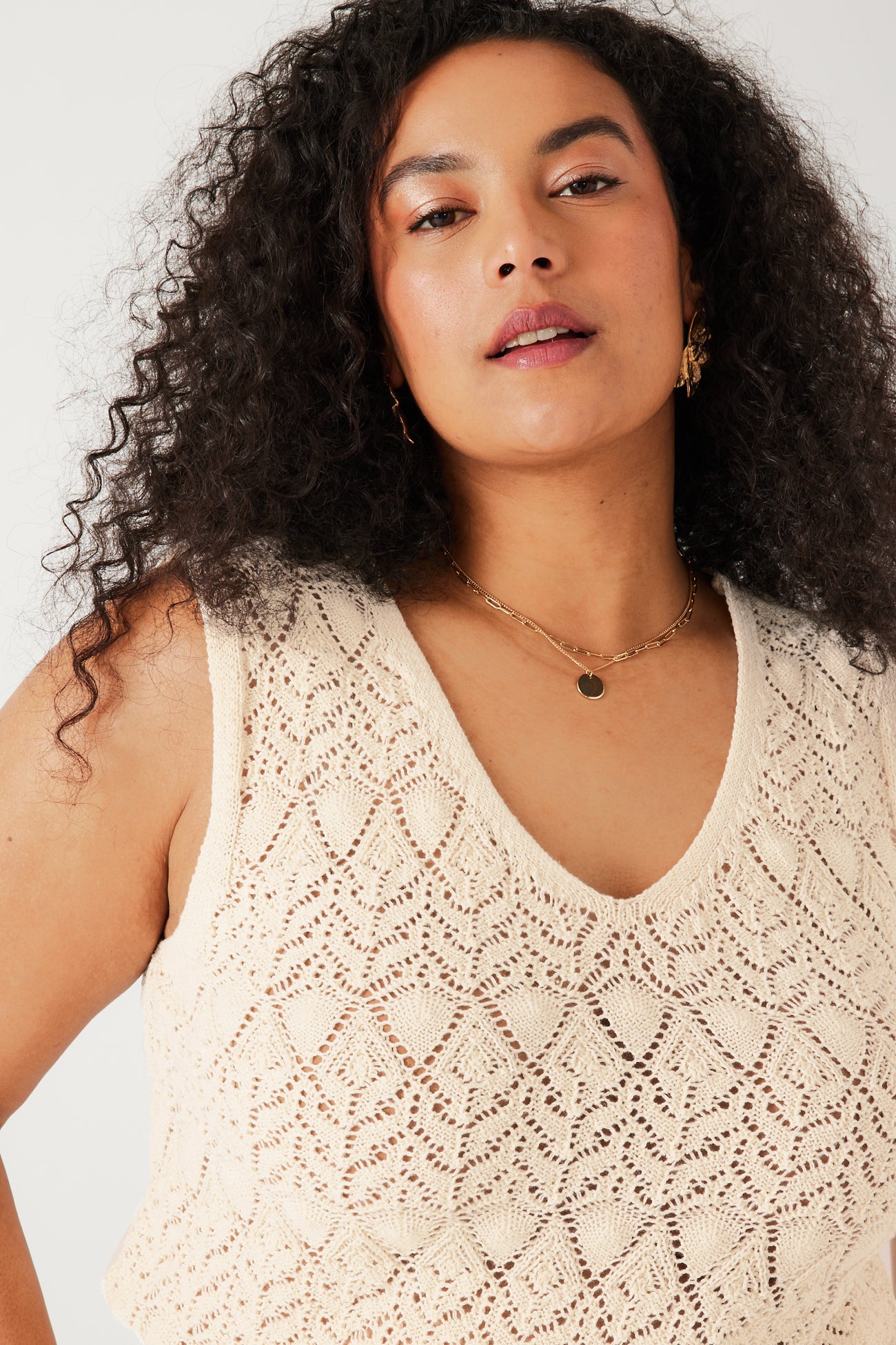 Eco-design crochet top - Ecru