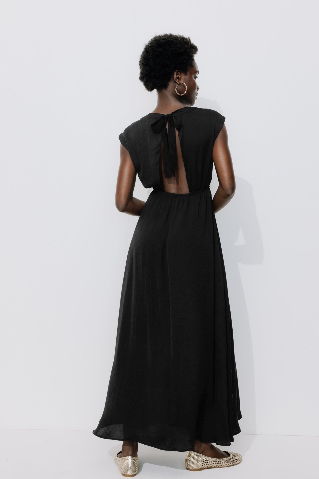 Long silky dress - Black