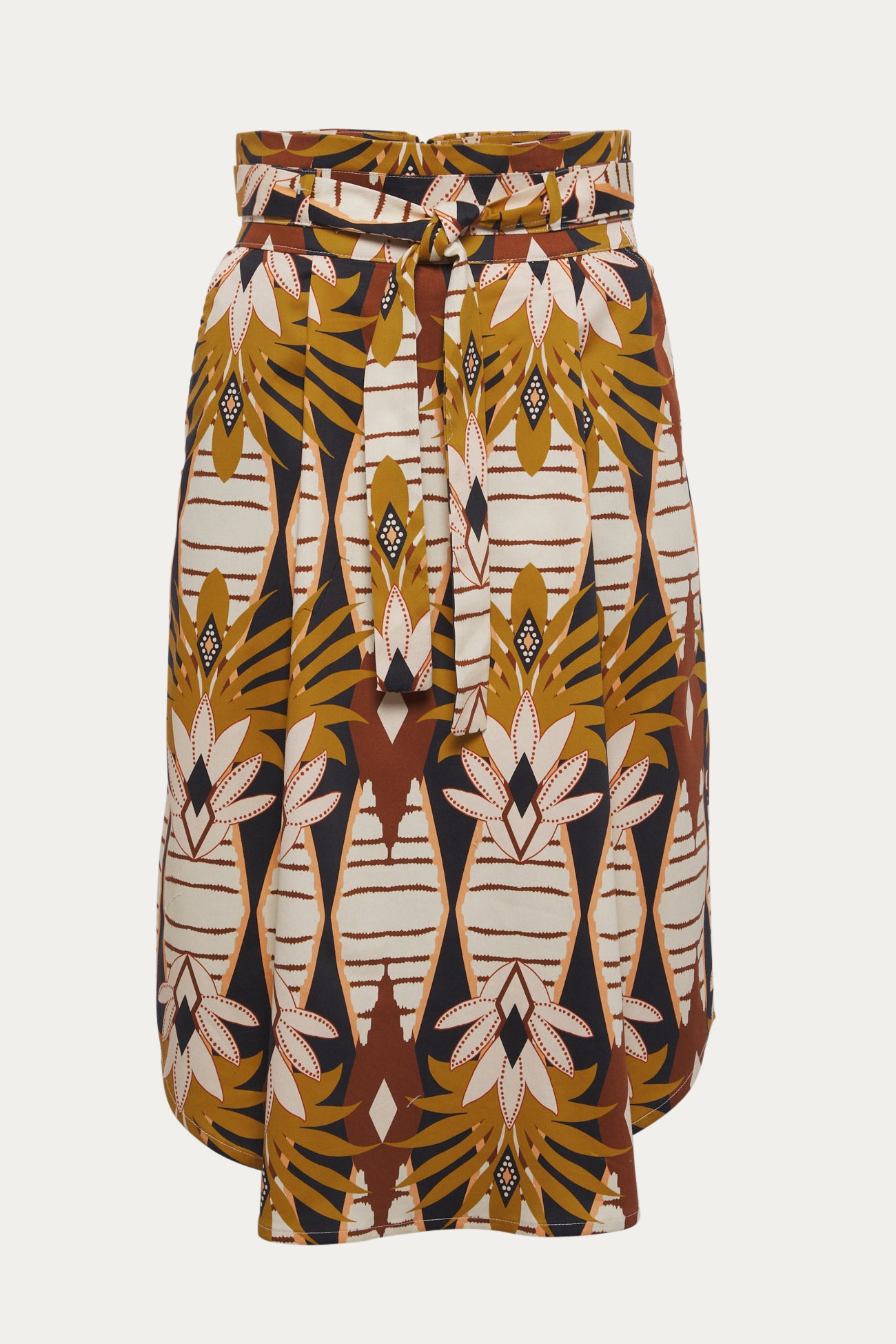 Midi paperbag skirt - Ecru print