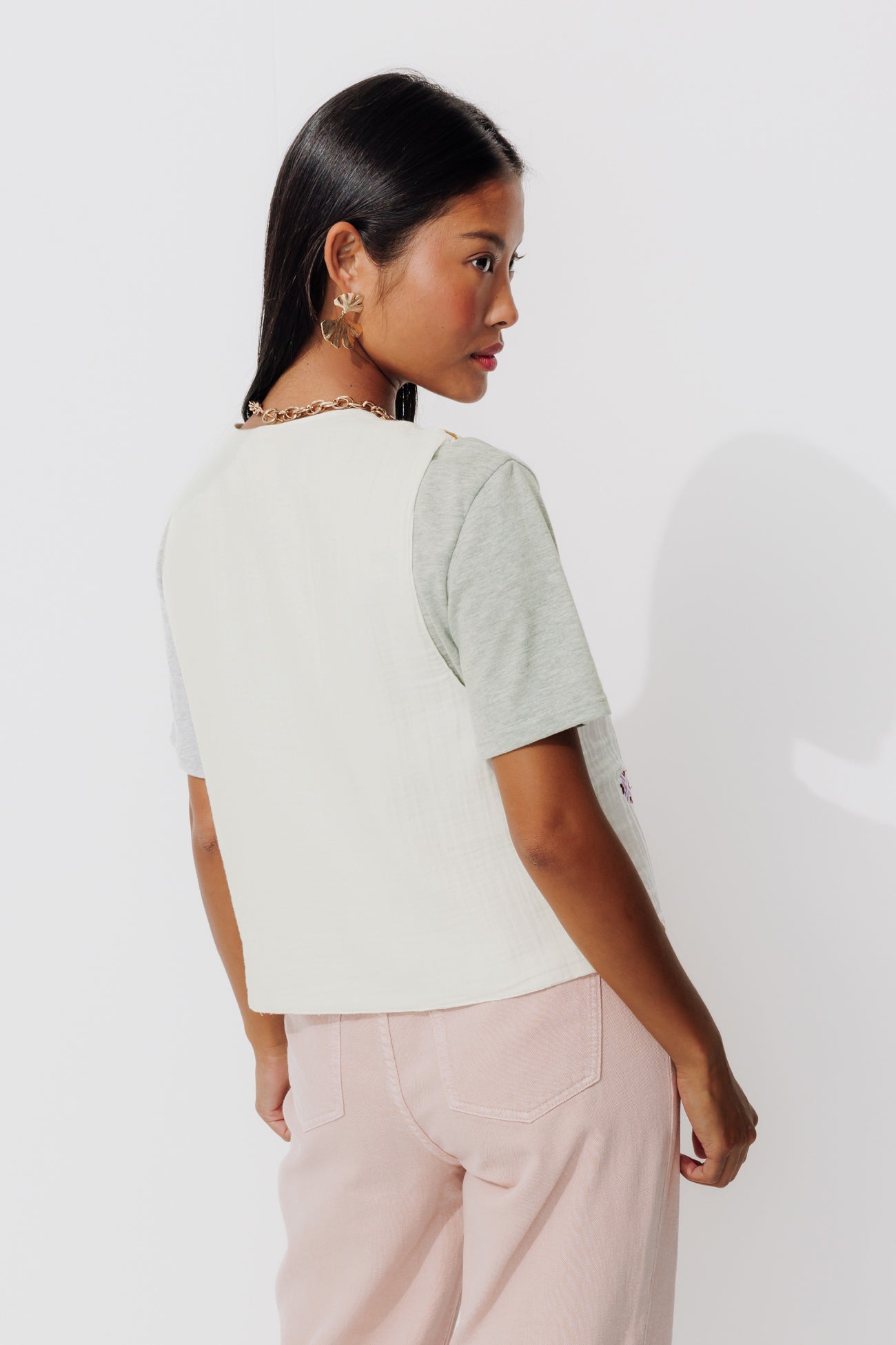 Embroidered bolero - Multicolour print