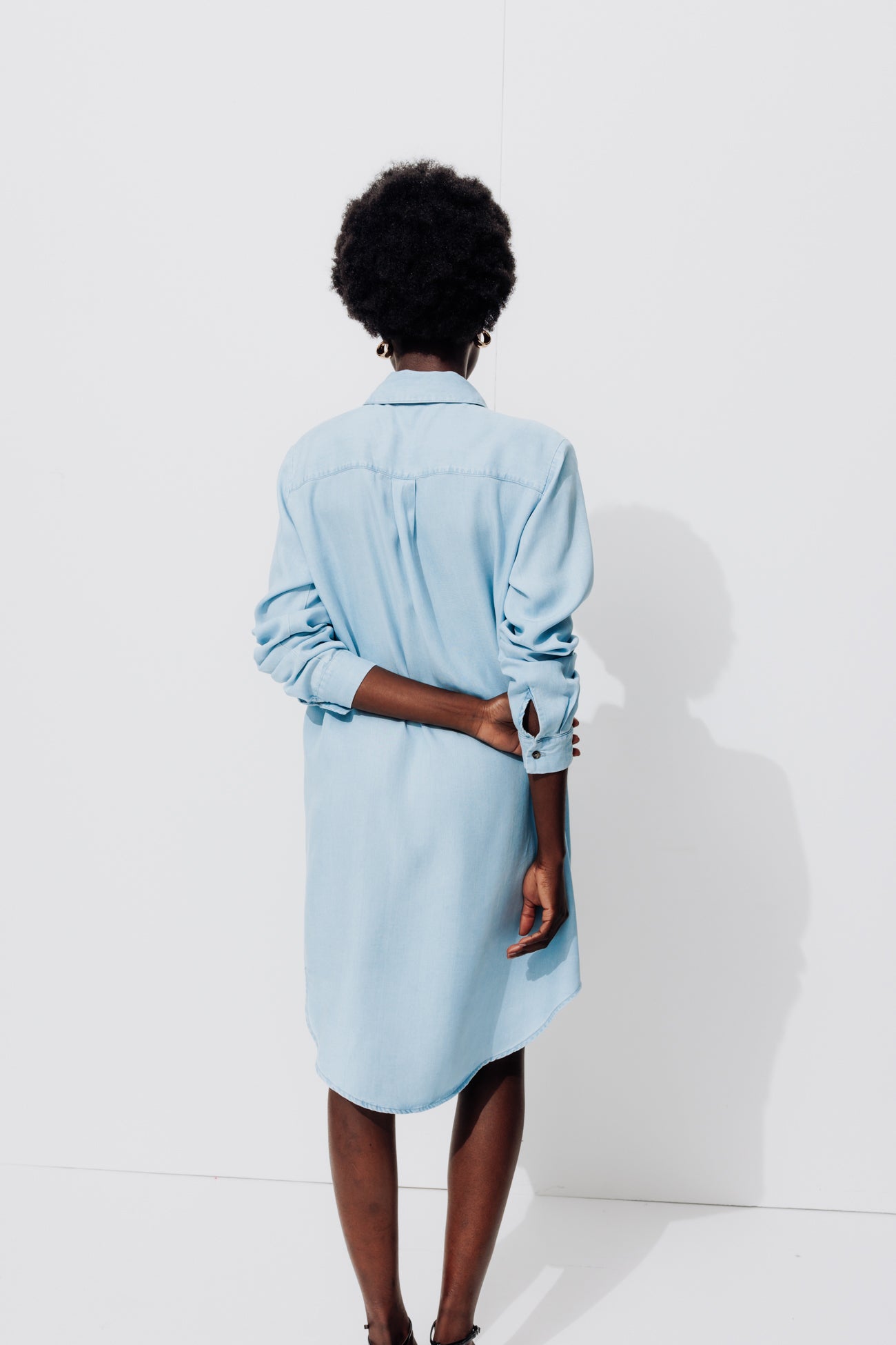 Lyocell shirt dress - Ultra faded denim