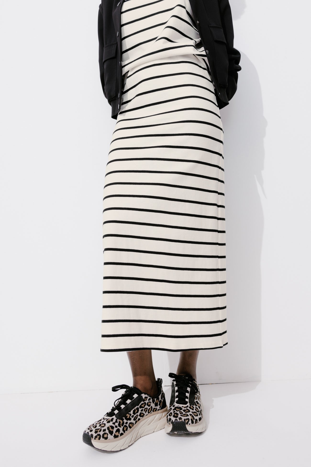 Ecodesign nautical skirt - Ecru stripes