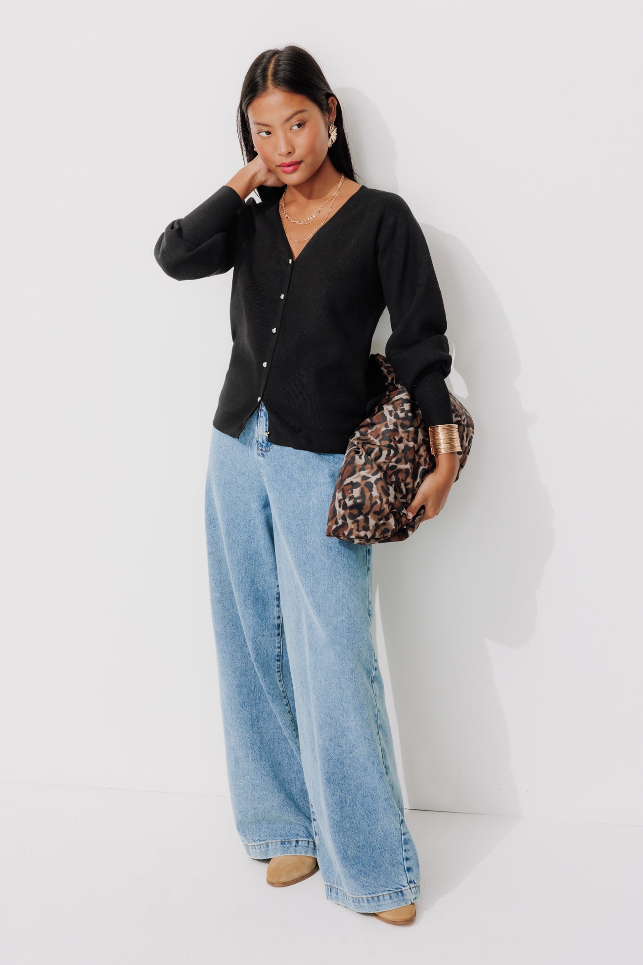 Recto/verso nautical cardigan - Black