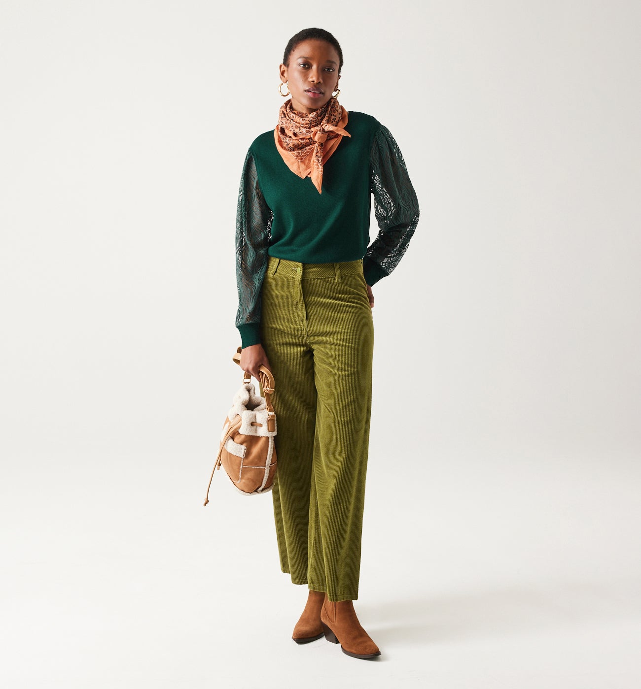 Lightweight lace-detail jumper - Black