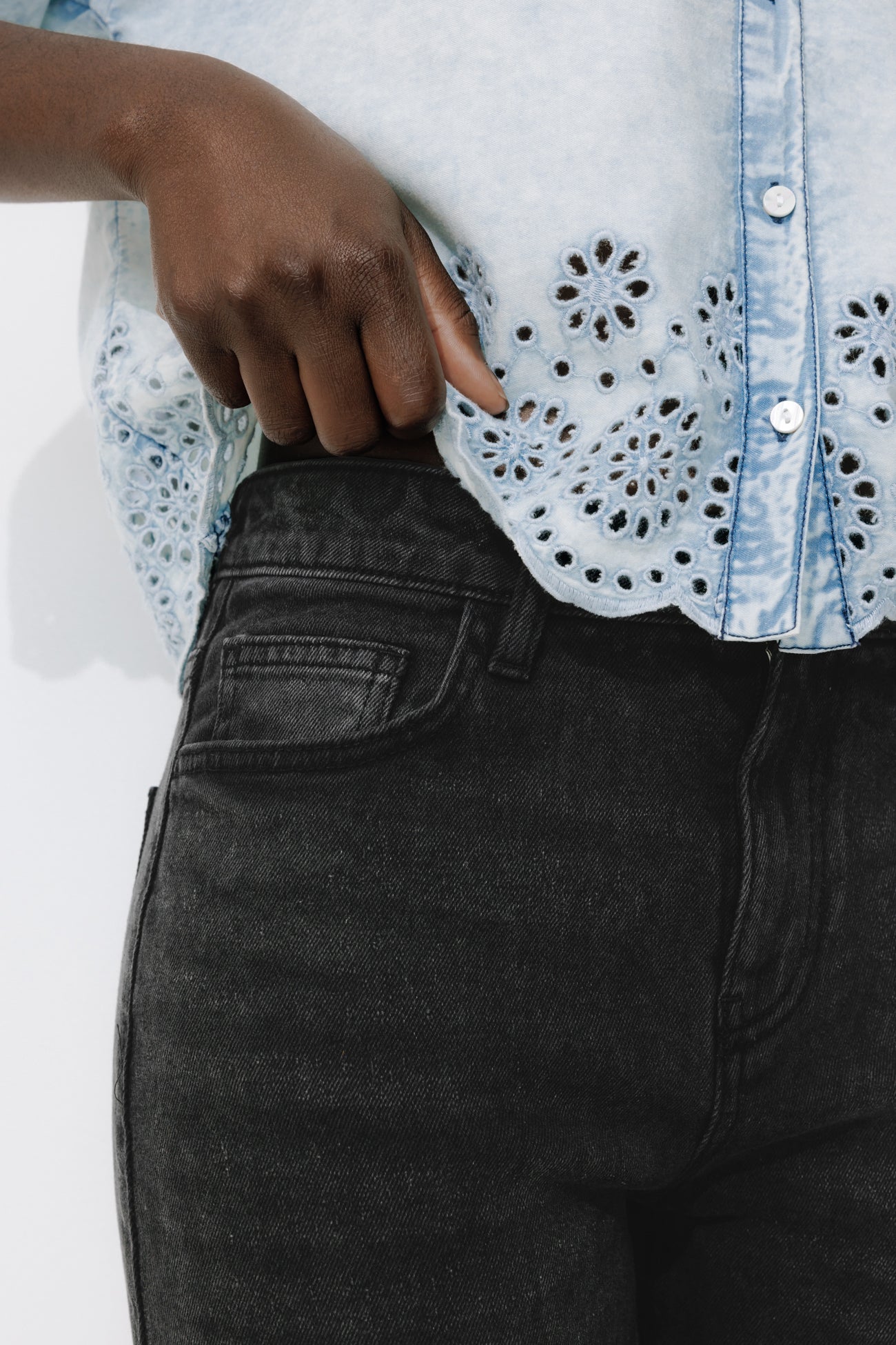 GASTON slim-leg cropped jeans - Light denim