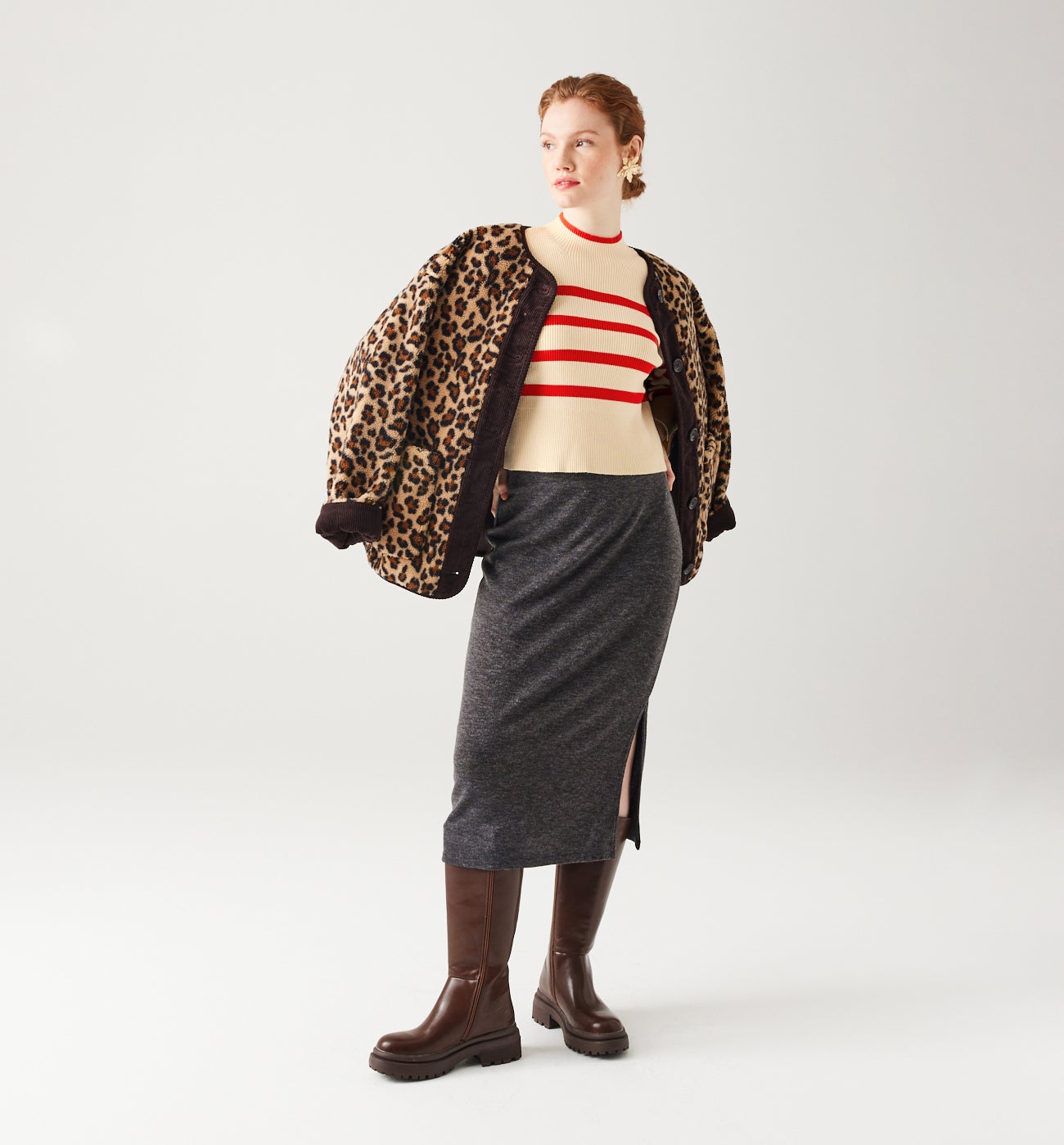 Ribbed nautical jumper - Red stripes