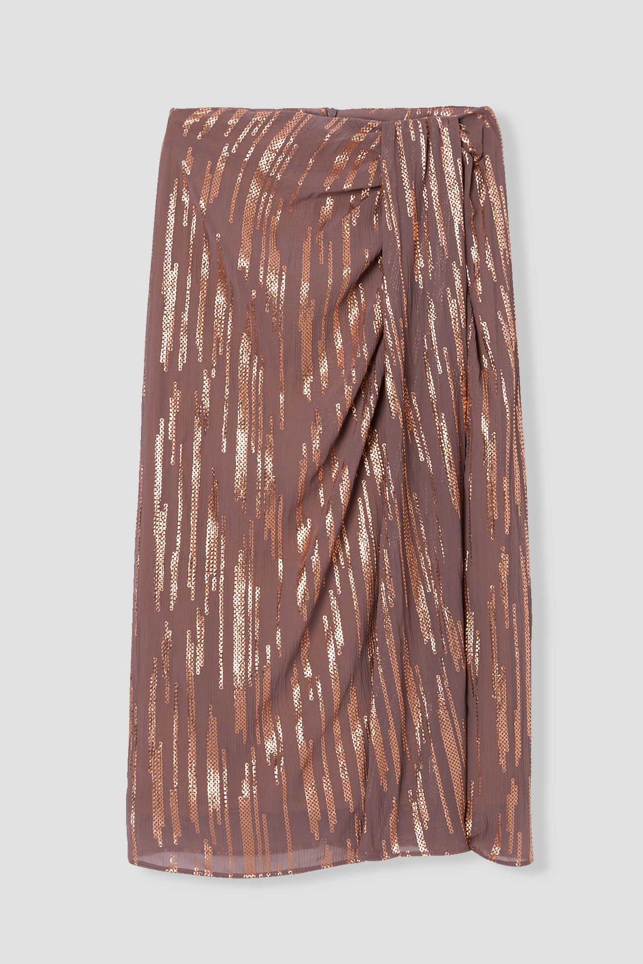 Glitzy midi skirt - Old pink