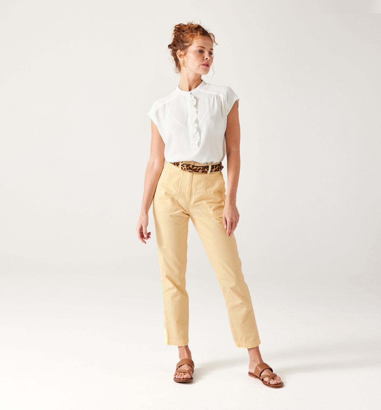 Canvas cotton trousers - Ecru