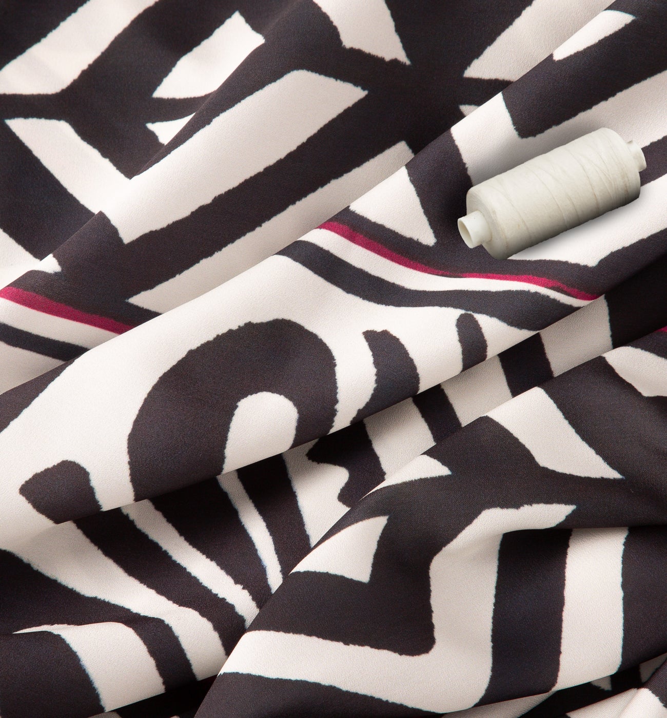 Polyester satin fabric cut - Pink print