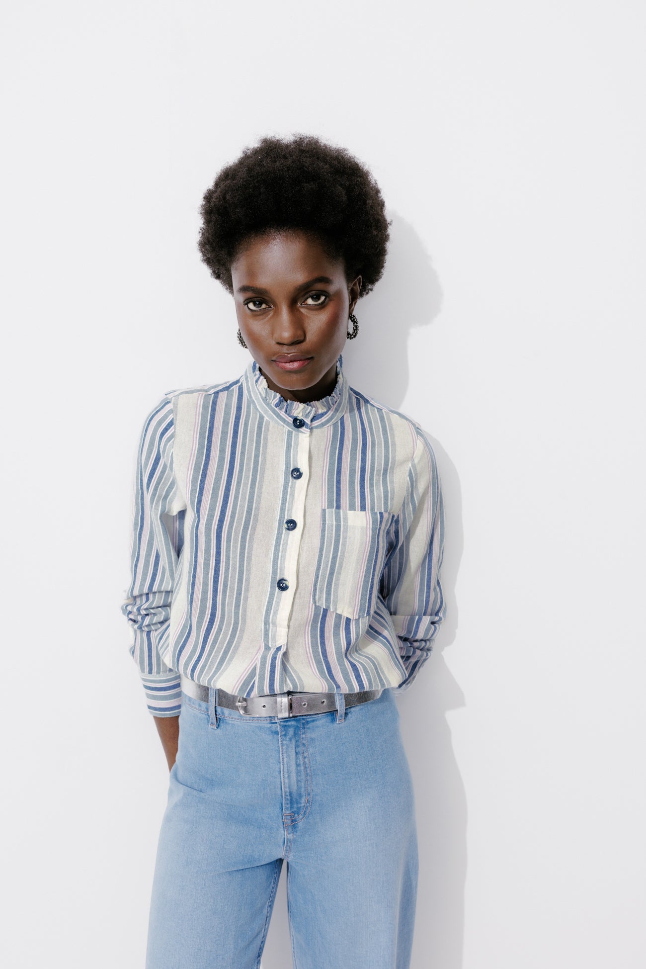 Striped shirt - Navy blue stripes