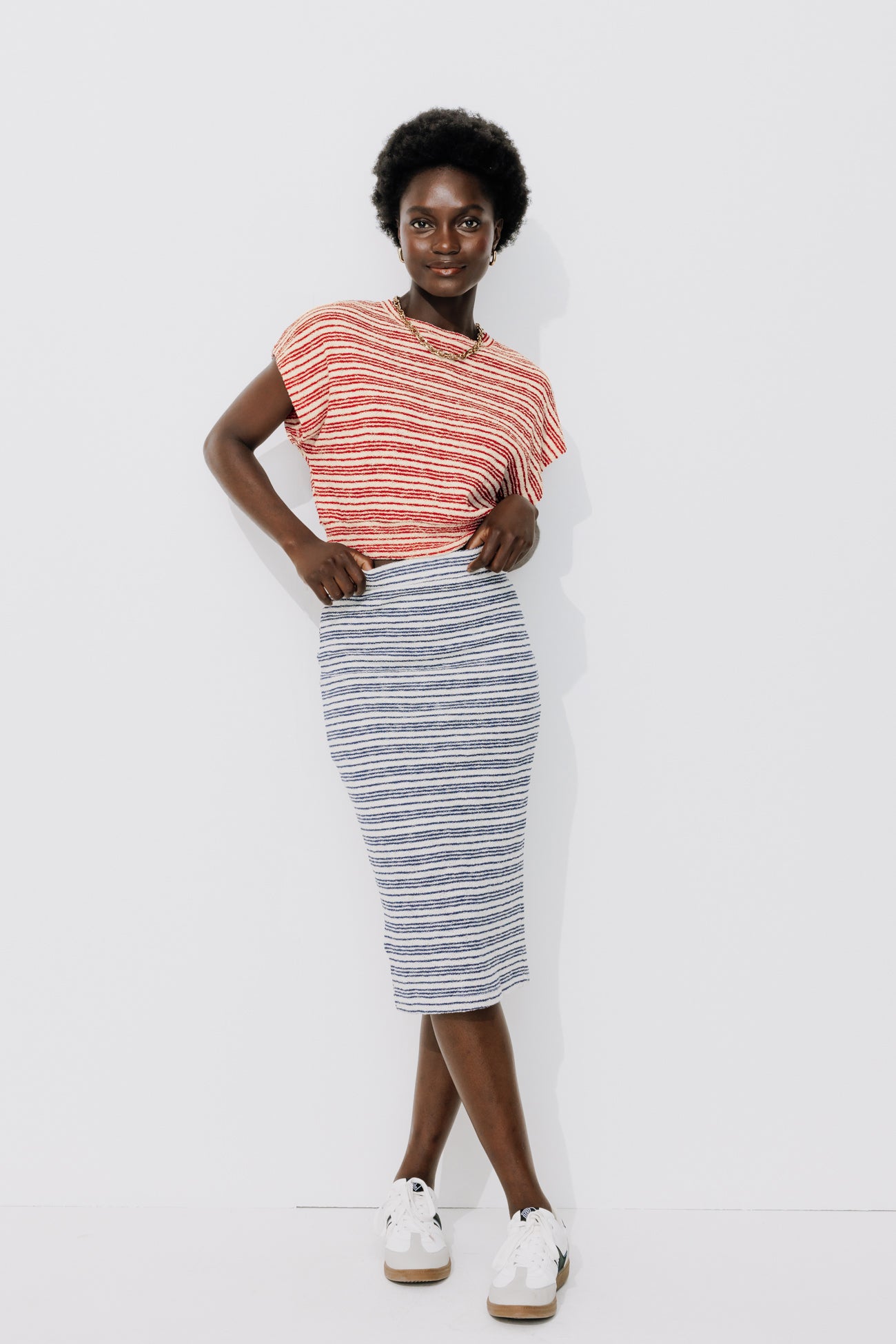 Striped crop top - Blue stripes
