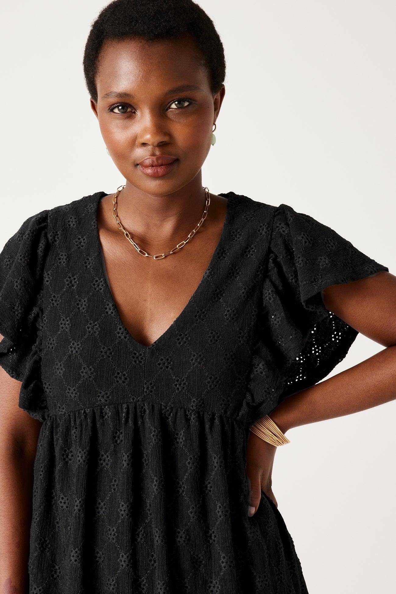 Short babydoll dress - Black