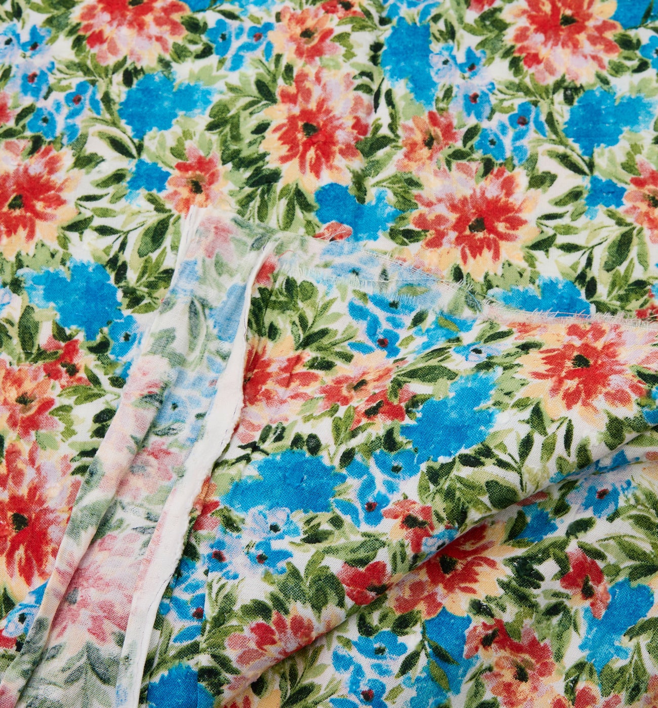 2m viscose fabric cut - Ecru print