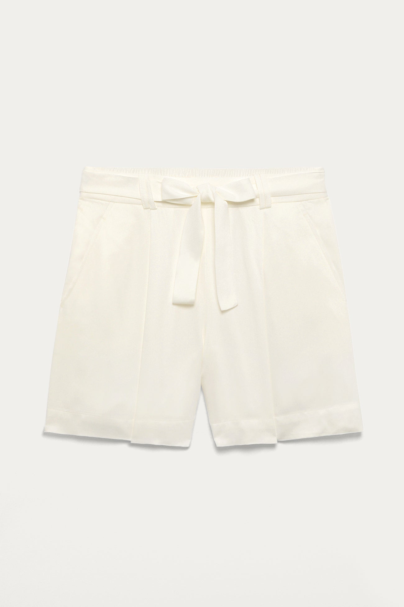 Plain belted shorts - Black print