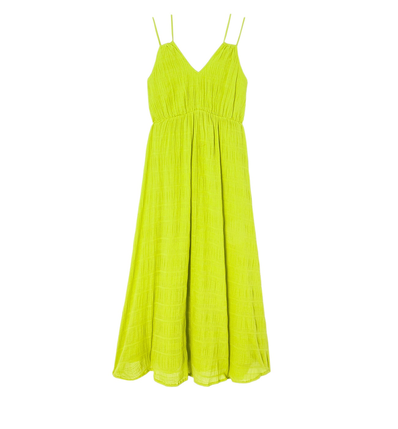 Mid-length strappy dress - Neon green