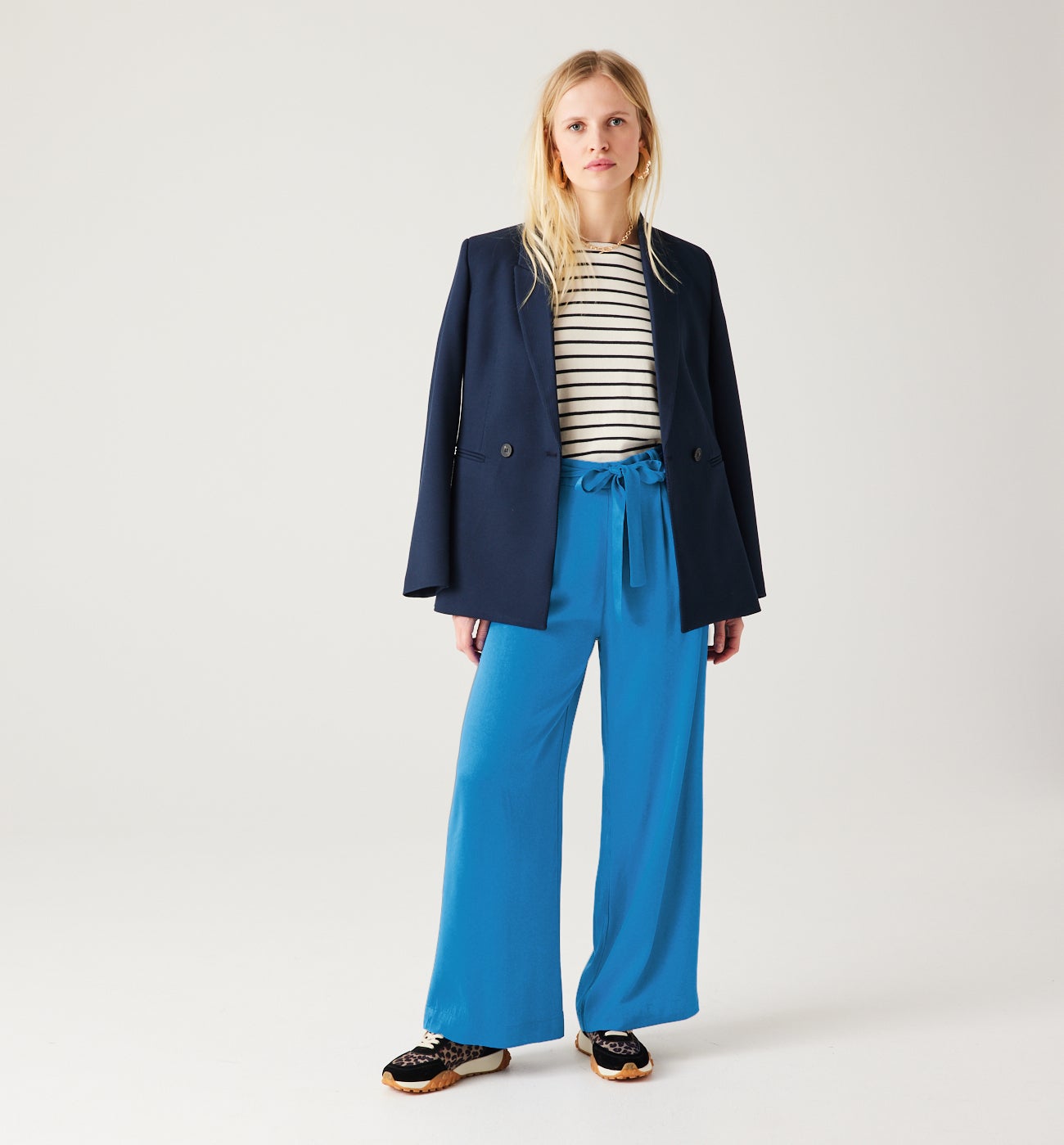 High-waist wideleg trousers - Blue
