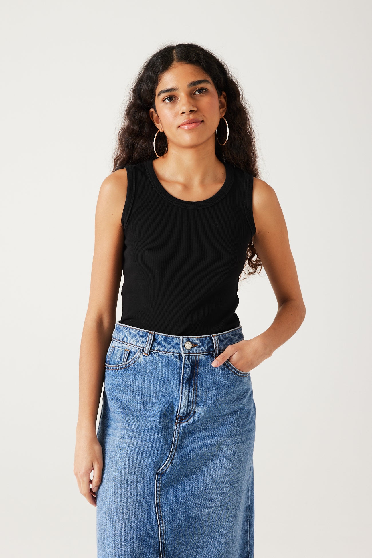 Ribbed vest top - Black