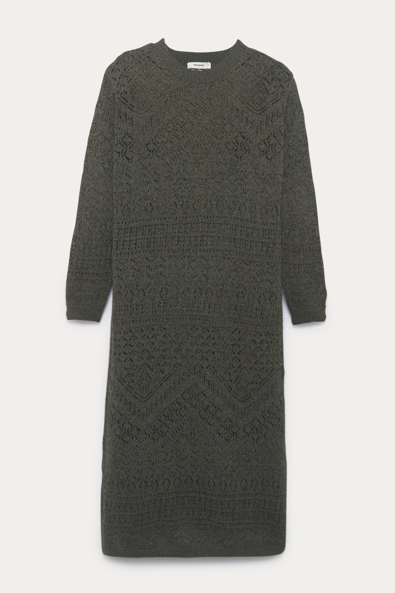 Midi openwork dress - Khaki