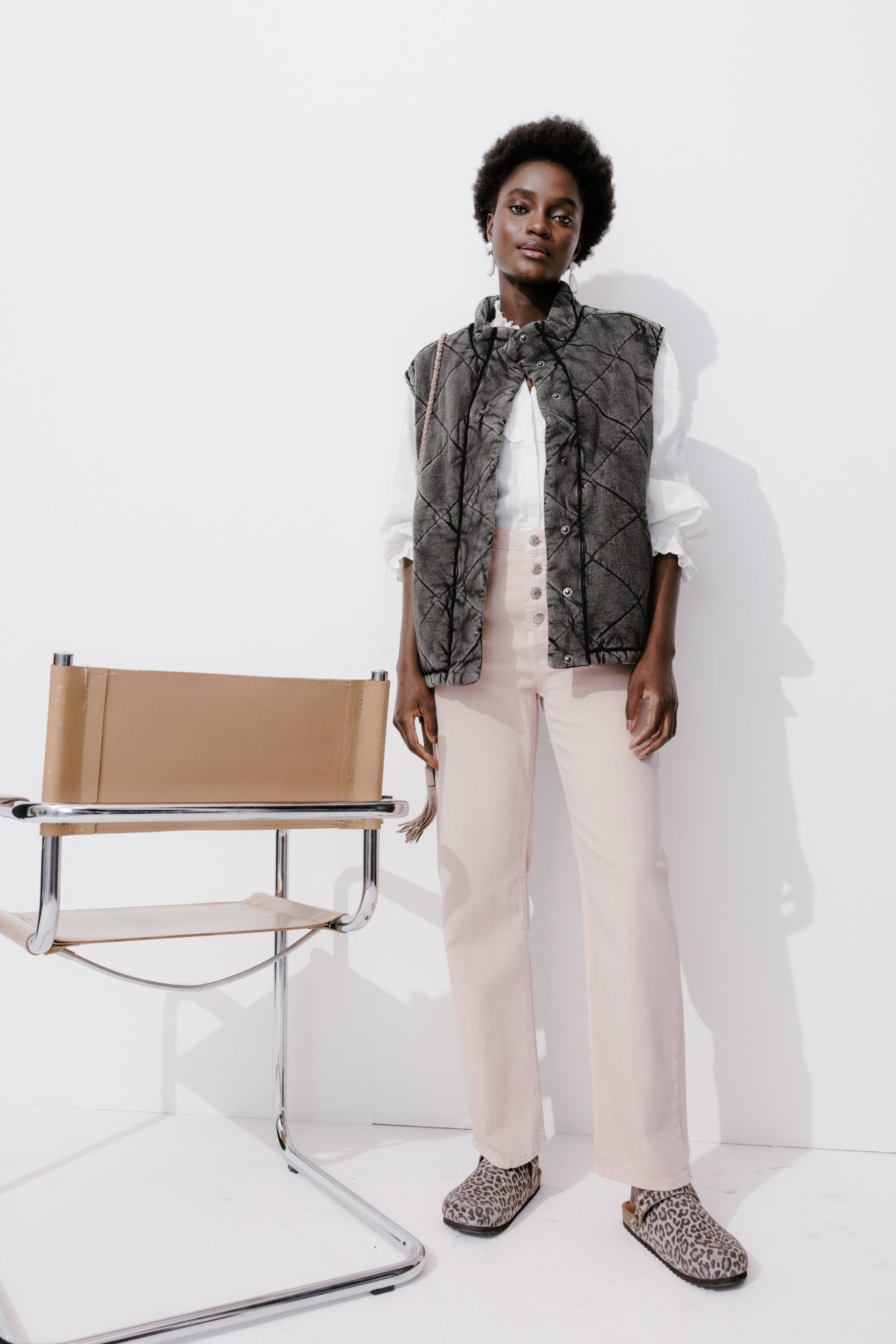 Padded fleece waistcoat - Raspberry red