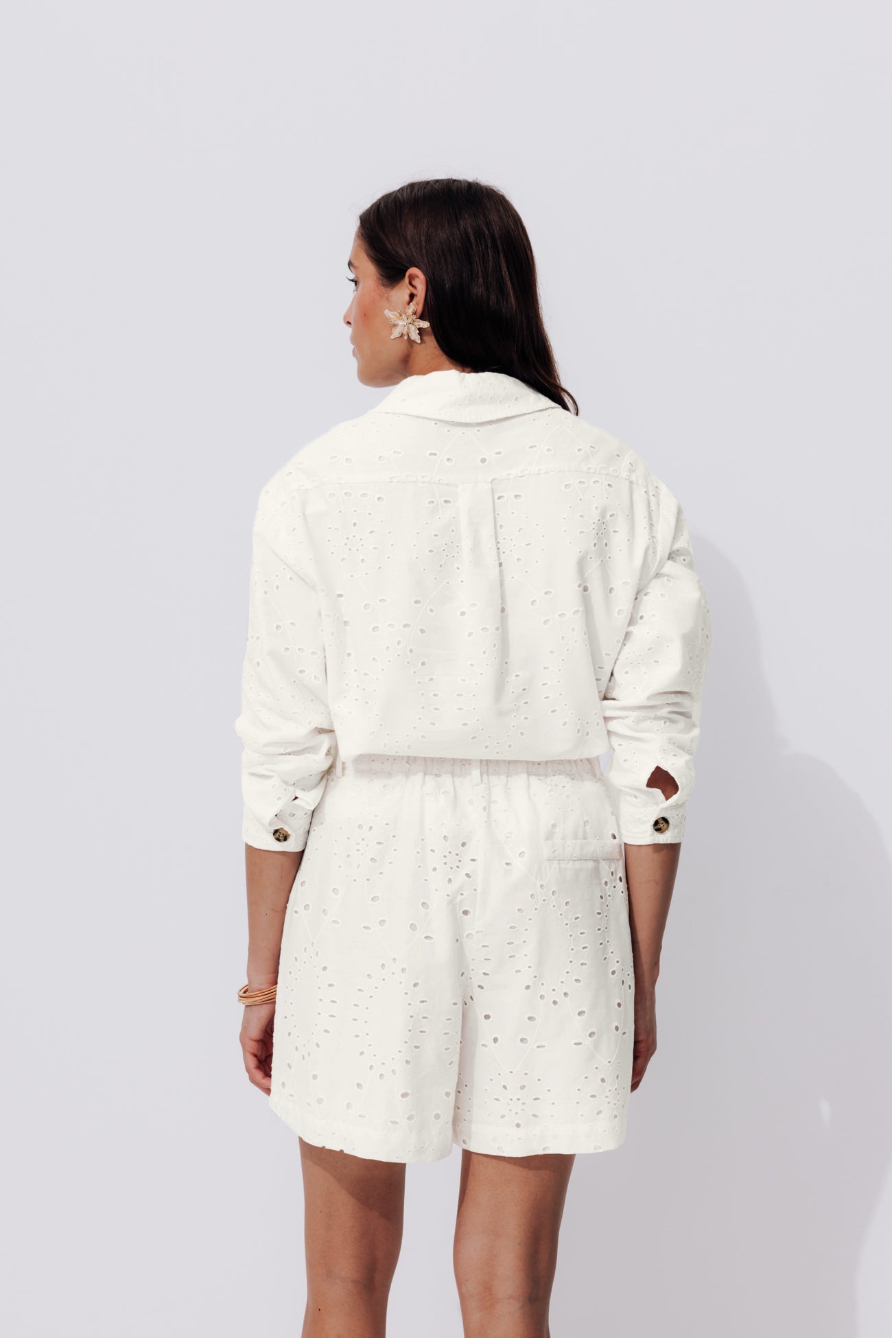 Broderie anglaise blouson - Ecru